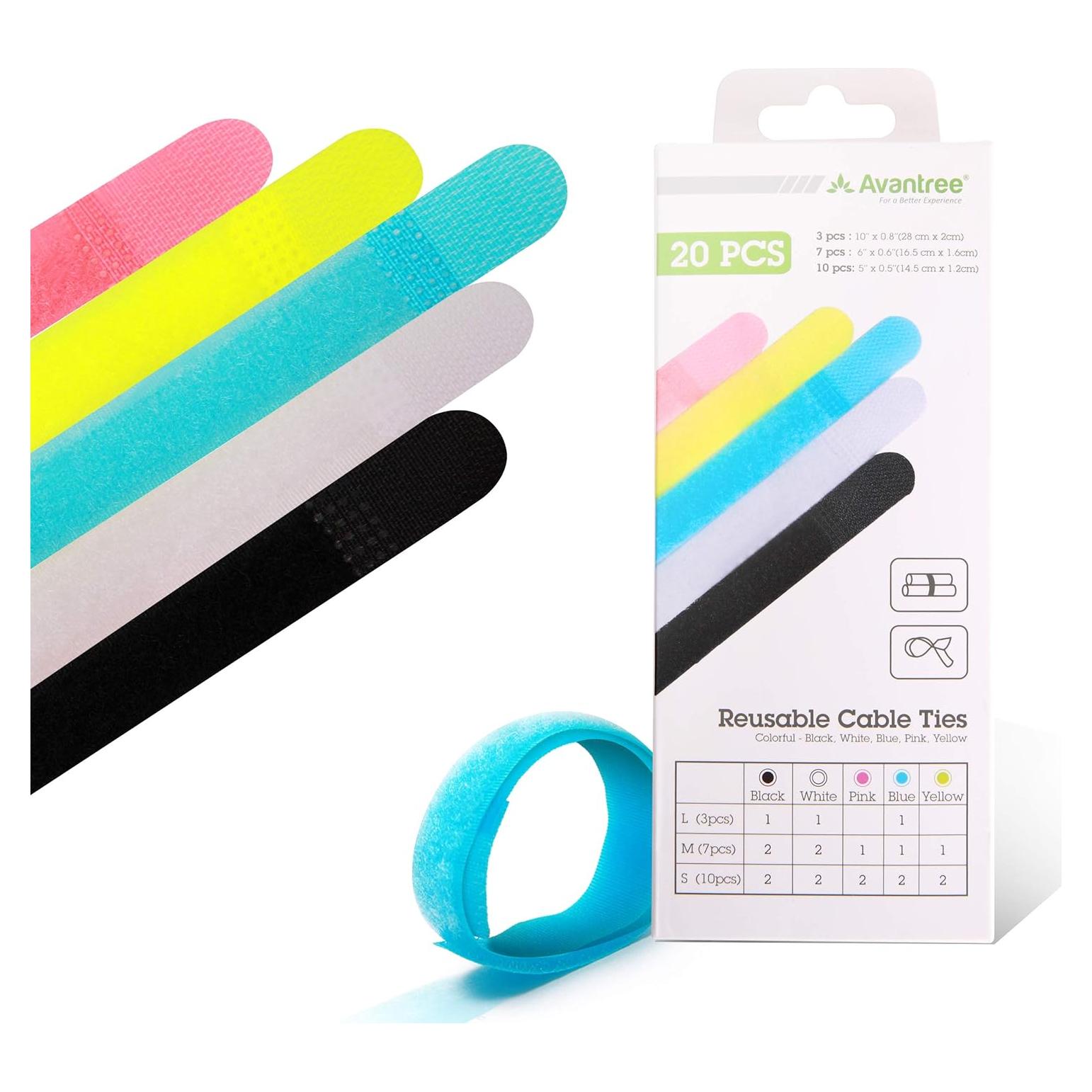 Paquete de 20 Ataduras de Cables Reutilizables Avantree