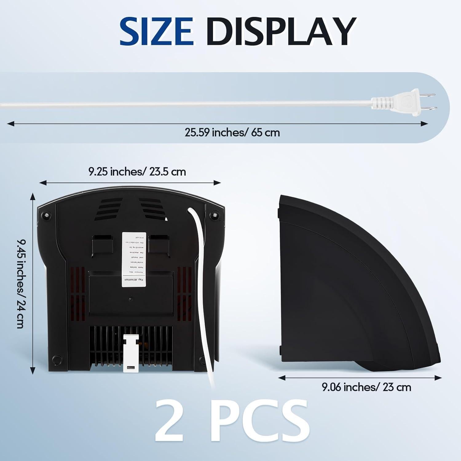 Secador de Manos Eléctrico Comercial Rossesay 1200W Negro