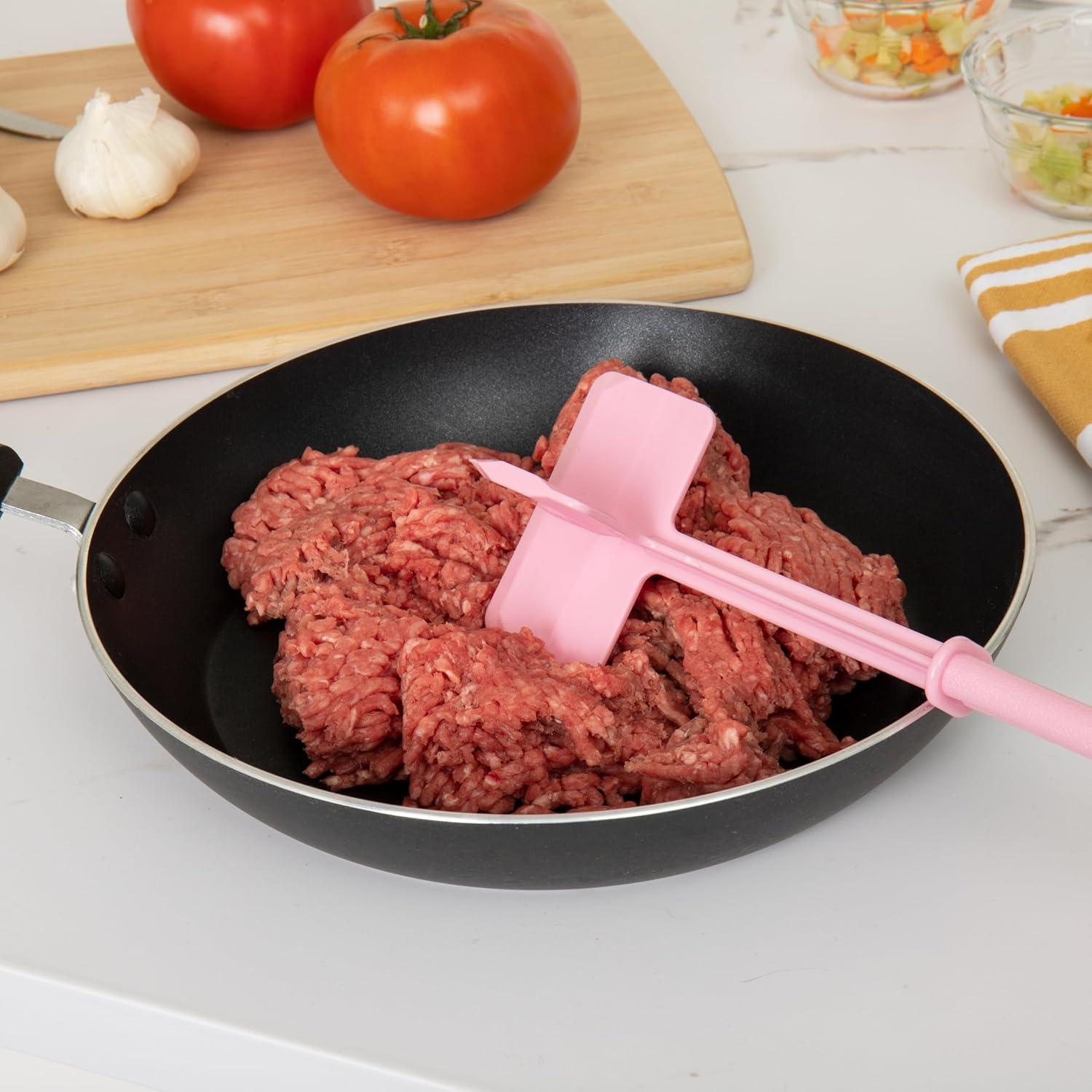 Espátula Picadora de Carne Mind Reader, Paquete de 2, Nylon Rosa