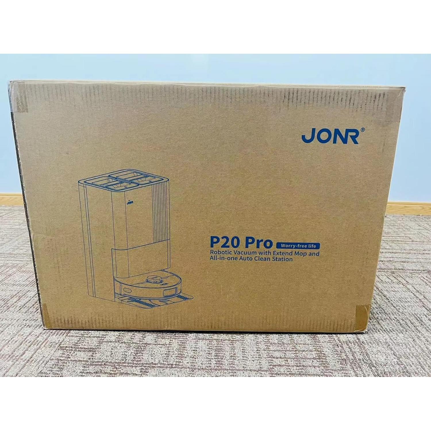 JONR P20 Pro Robot Vacuum and Mop with Self-Emptying, Self Lifting, 8000Pa Station, Auto Mop Washing & Hot Drying, Self-Refilling, Obstacle Avoidance, Adaptive Edge Mopping, LiDAR Navigation