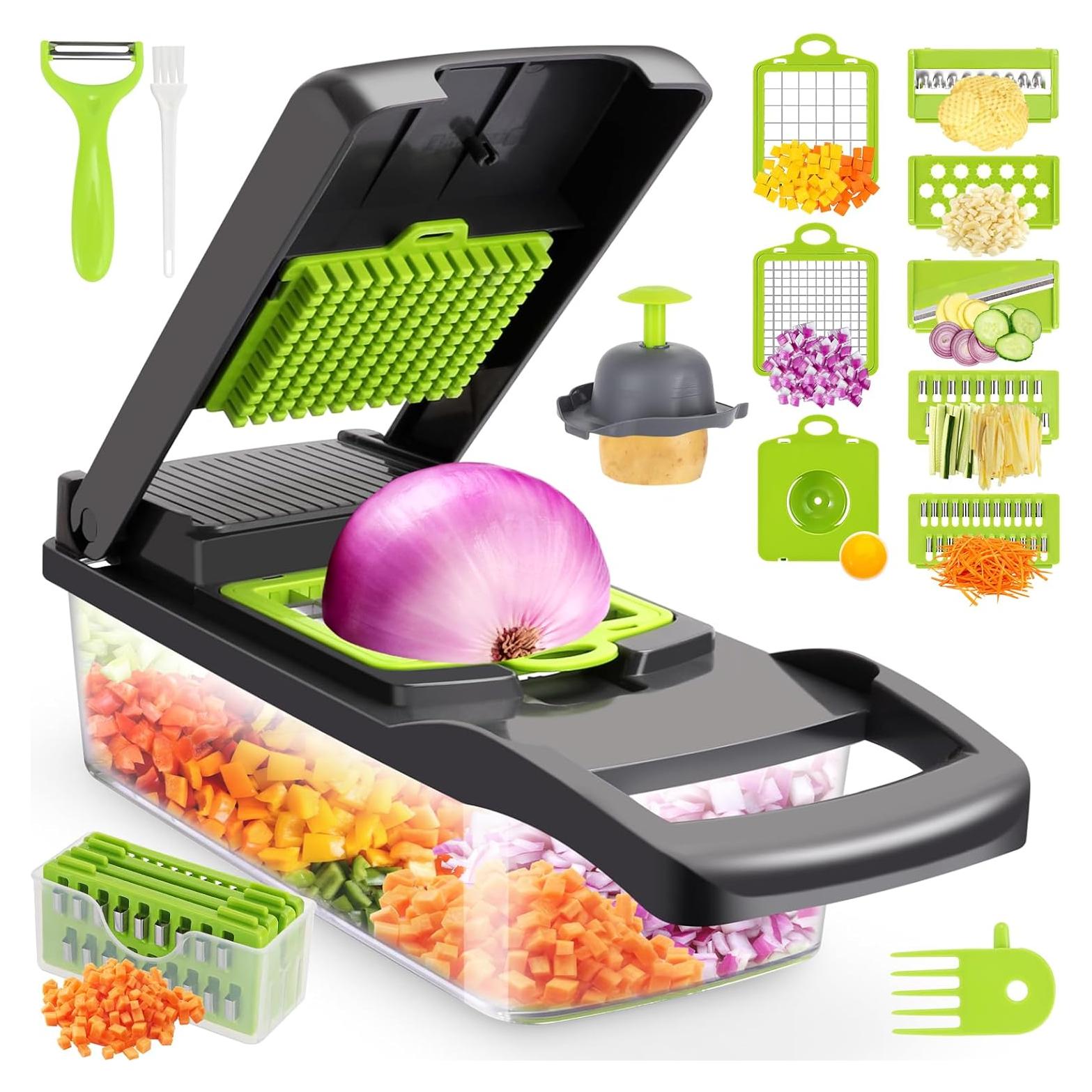 Cortador de Verduras Multifuncional Senbowe 13 en 1 con 8 Cuchillas