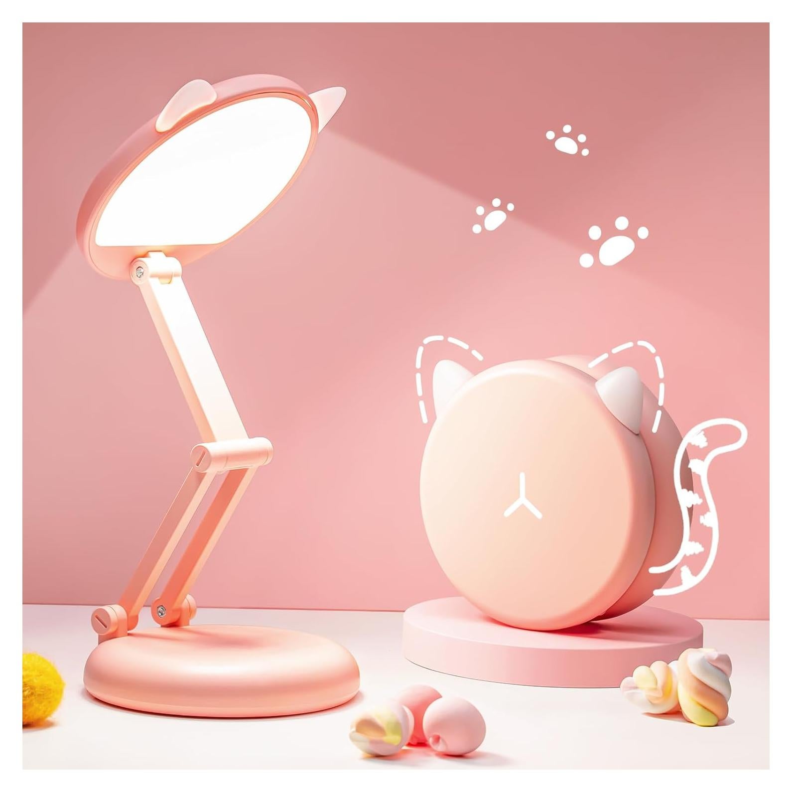 Lámpara de Escritorio Rosa Plegable y Recargable One Fire