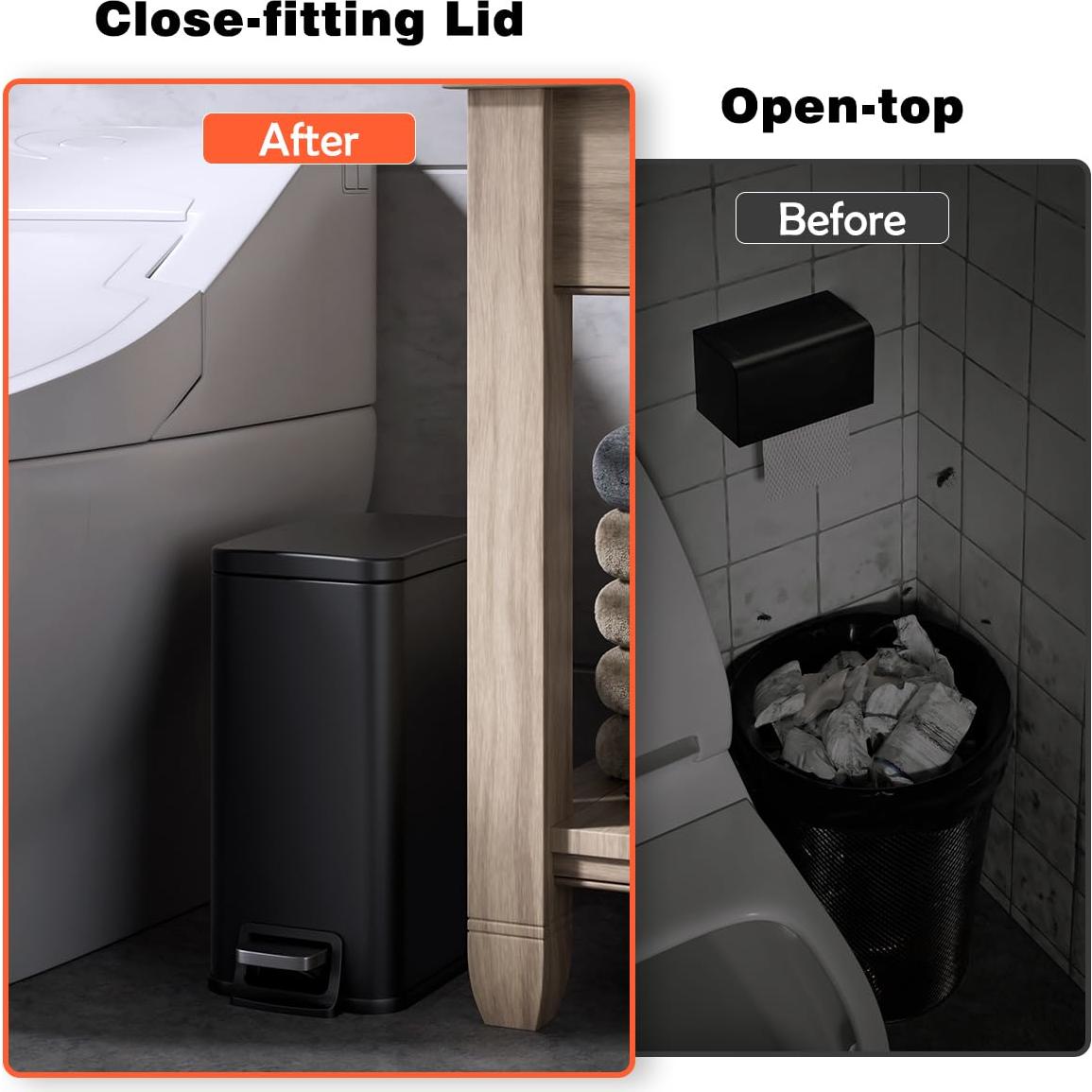 Bote de Basura Slim Veelesa 1.6 Galones Acero Inoxidable