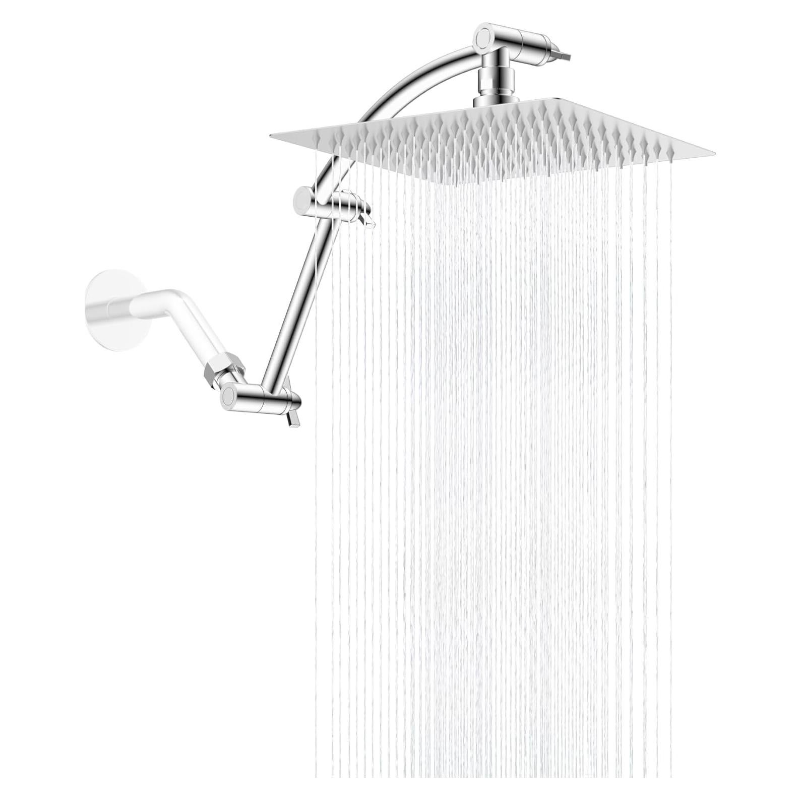 Cabezal de Ducha de Lluvia Hibbent 20 cm Alta Presión Cromo