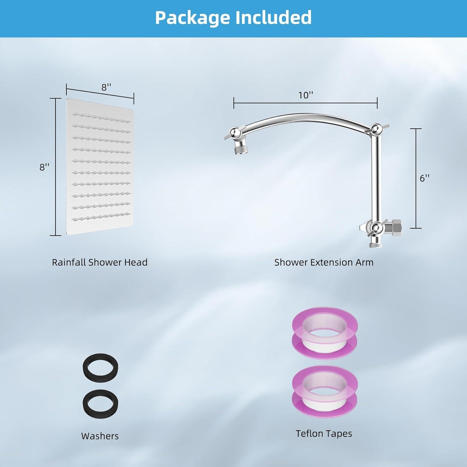 Cabezal de Ducha de Lluvia Hibbent 20 cm Alta Presión Cromo