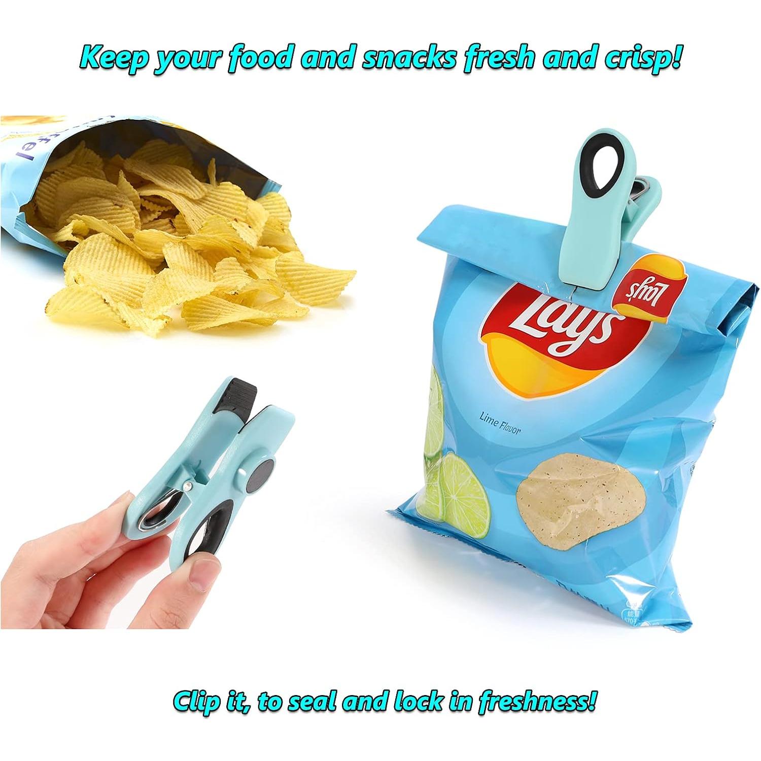 Paquete de 12 Clips Magnéticos Ecurfu Multicolor para Alimentos