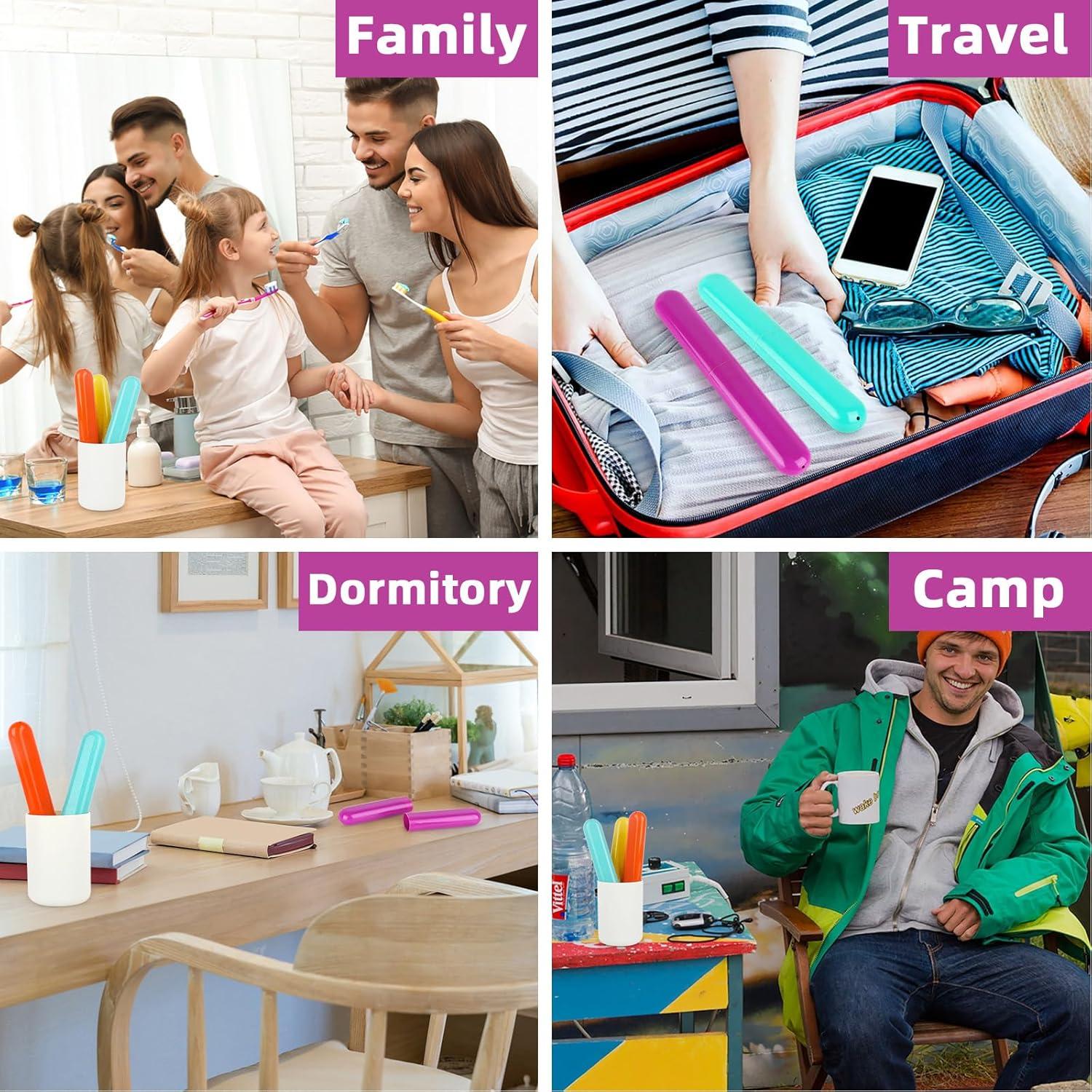 Estuche de Cepillo de Dientes Hooqict 4 Piezas Portátil