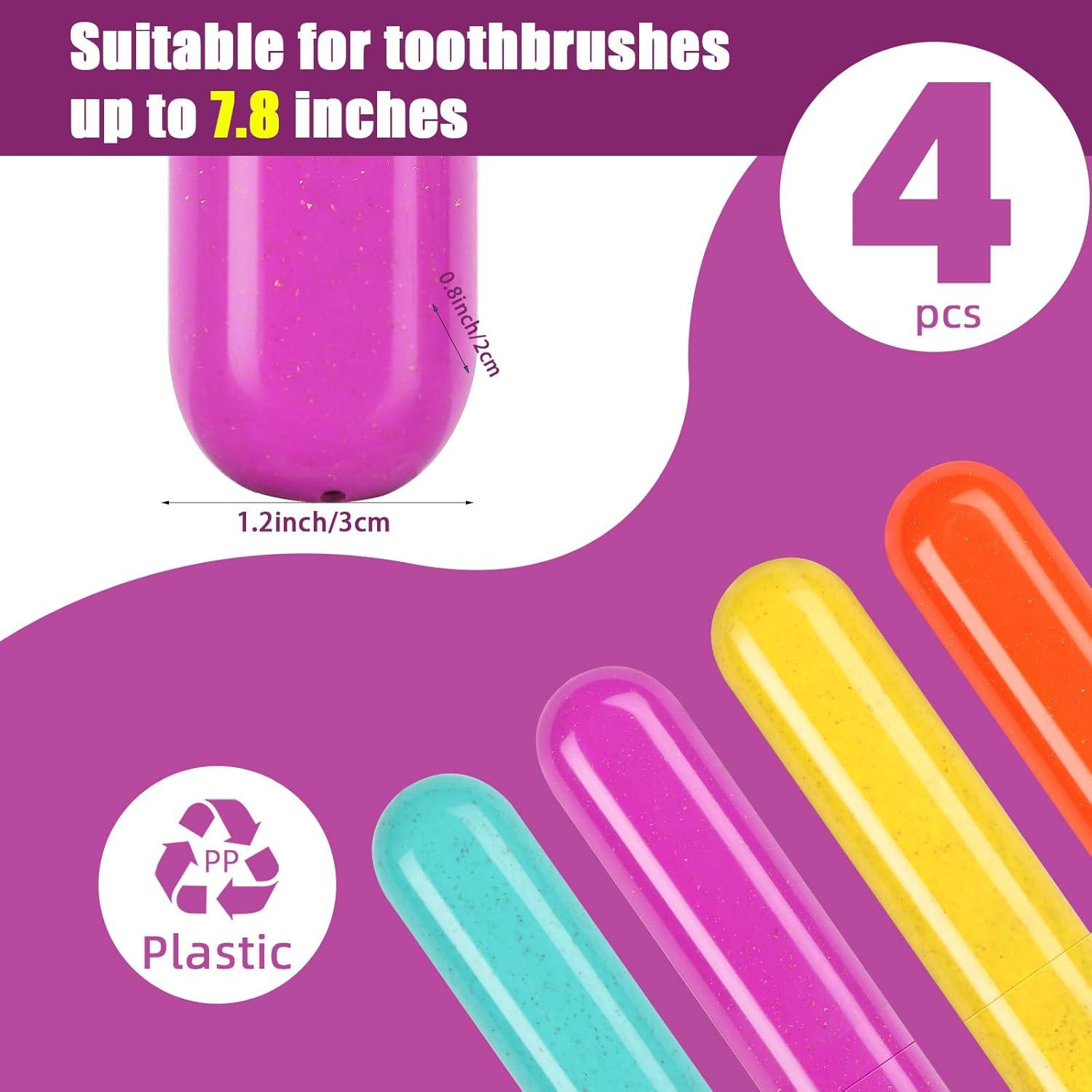 Estuche de Cepillo de Dientes Hooqict 4 Piezas Portátil