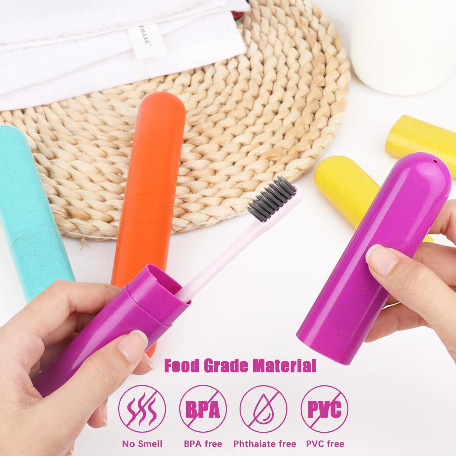 Estuche de Cepillo de Dientes Hooqict 4 Piezas Portátil