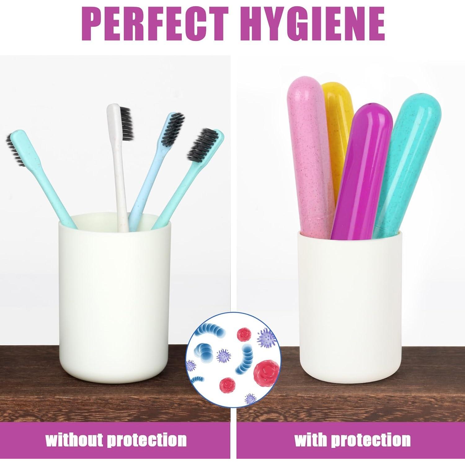 Estuche de Cepillo de Dientes Hooqict 4 Piezas Portátil