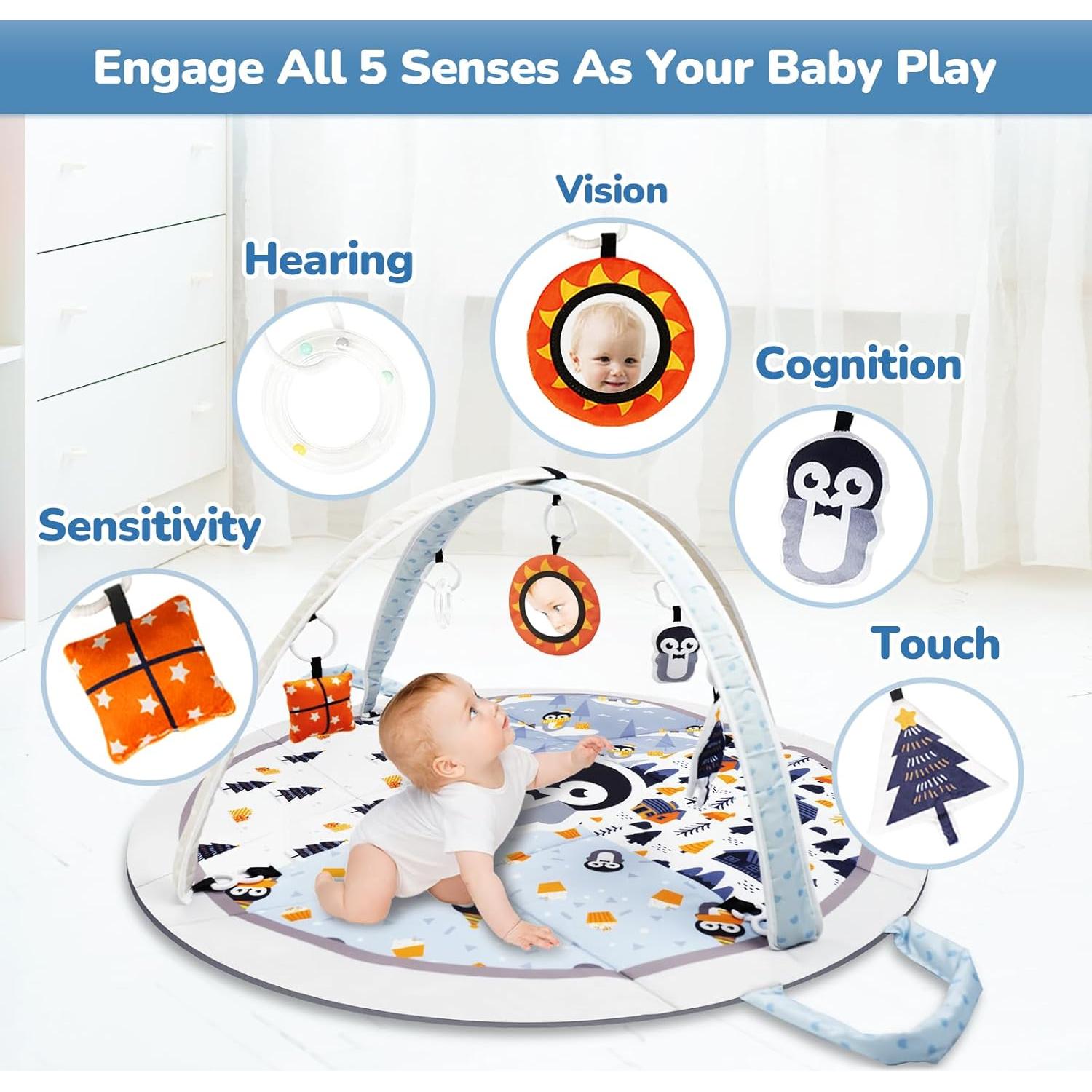 Alfombra de Juego para Bebés Li'l Pengyu Plegable 1,03 kg Azul