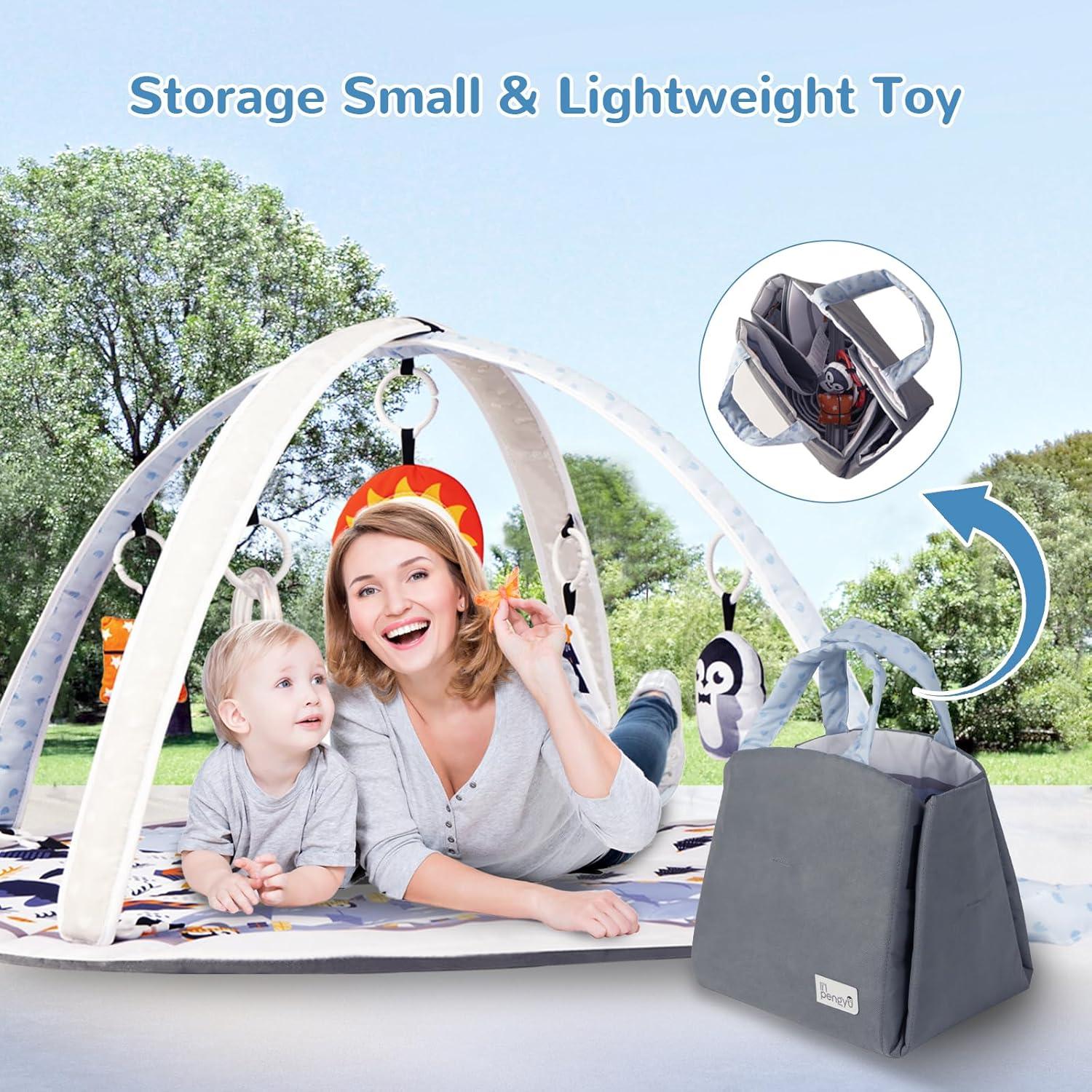 Alfombra de Juego para Bebés Li'l Pengyu Plegable 1,03 kg Azul