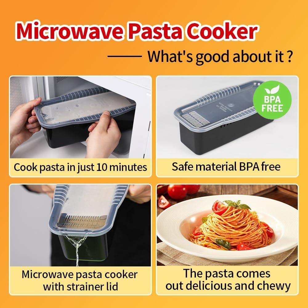 Olla Cocinadora de Pasta MUXIUNT para Microondas 2.5L