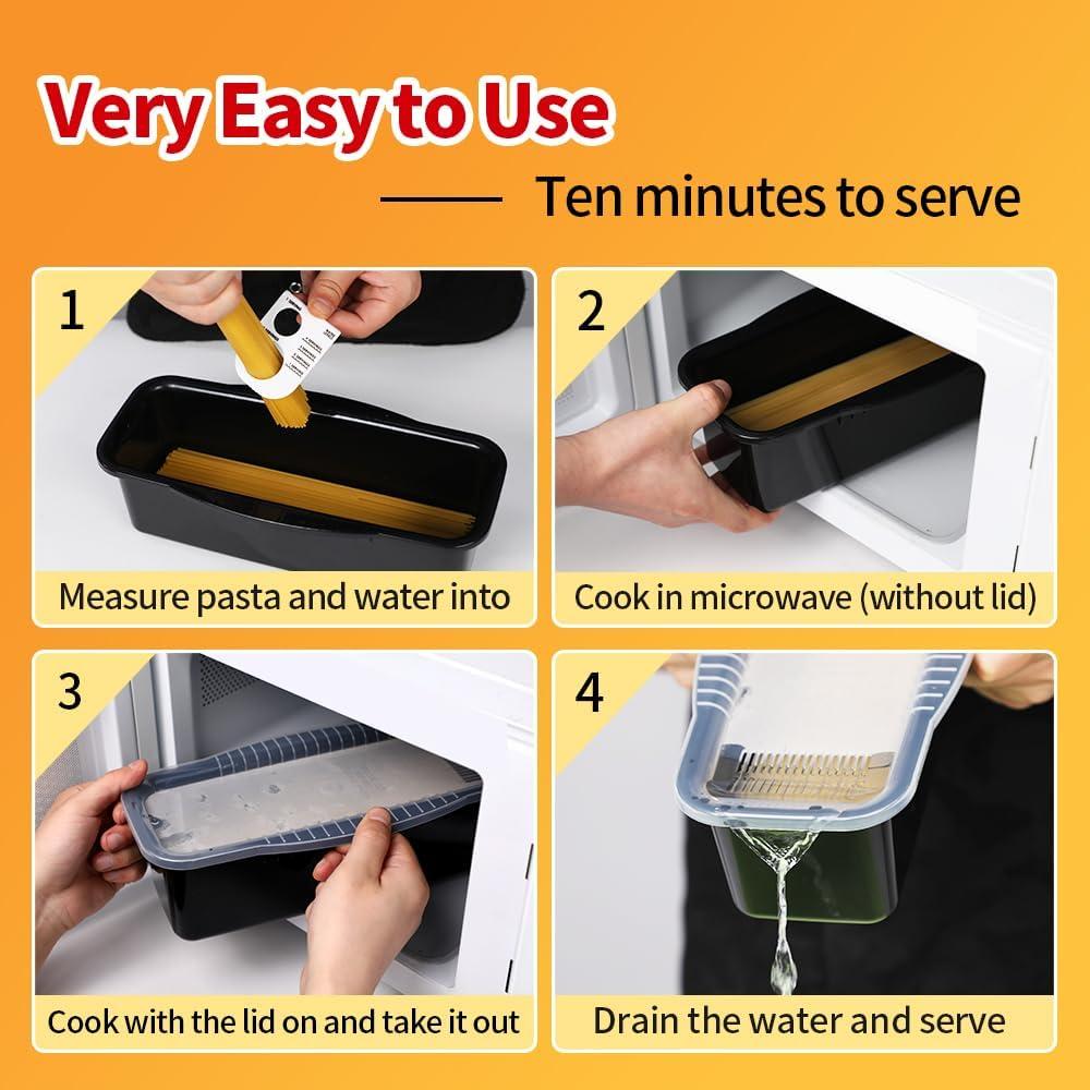 Olla Cocinadora de Pasta MUXIUNT para Microondas 2.5L