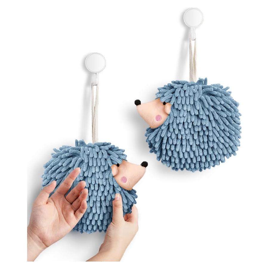 Toallas de Mano Fuzzy Ball Sophie & Panda - Juego de 2 Azul