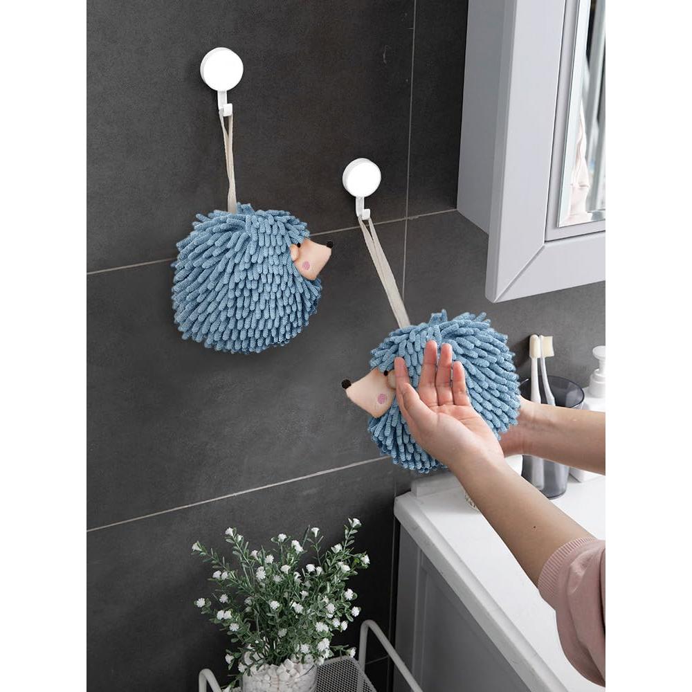 Toallas de Mano Fuzzy Ball Sophie & Panda - Juego de 2 Azul