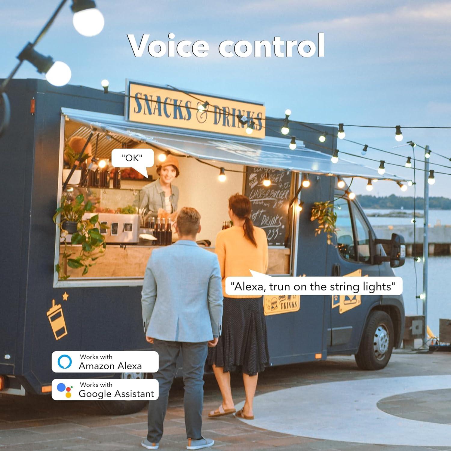 Enchufe Inteligente HBN para Exterior, Control Remoto WiFi 2PC