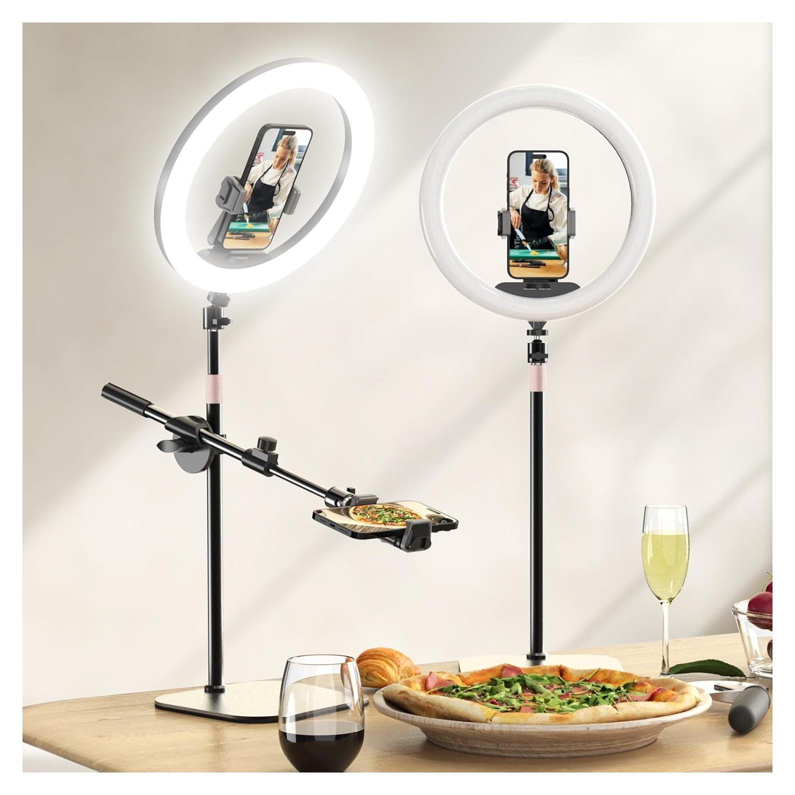 Luz de Anillo UBeesize 30 cm con Soporte y Montaje para Teléfono