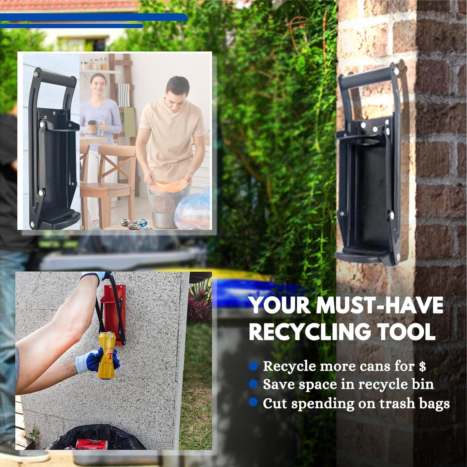 Aplastador de Latas MinliGUY Montado en Pared con Guantes