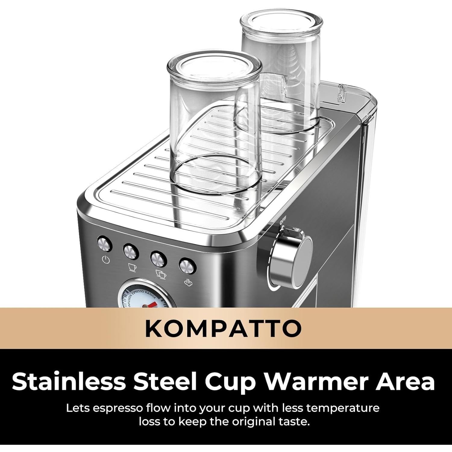 Máquina de Espresso Semiautomática CHULUX 20 Bar Negra