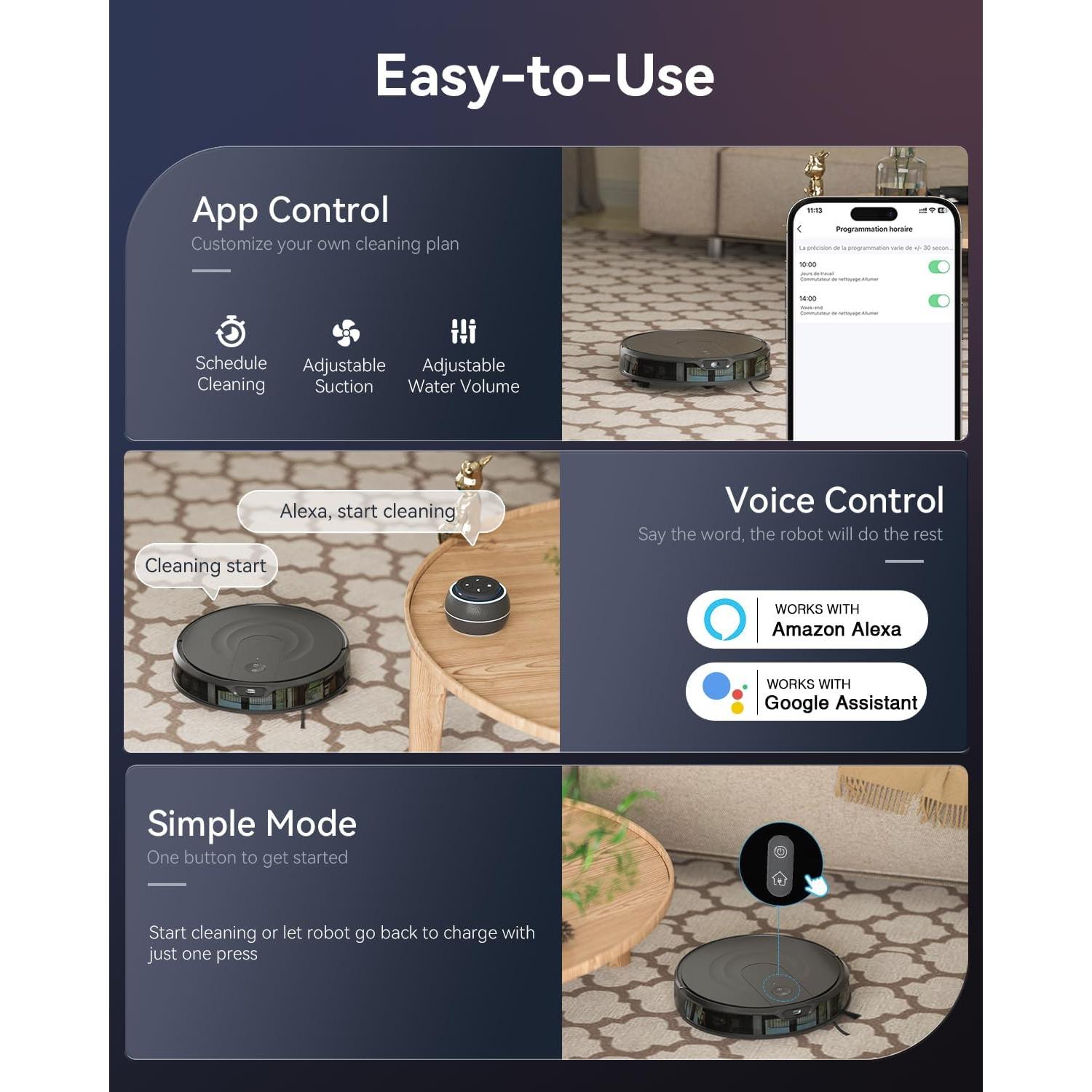Robot Aspirador Kokaidia DL30 Pro 9000Pa 200 Min Mopa