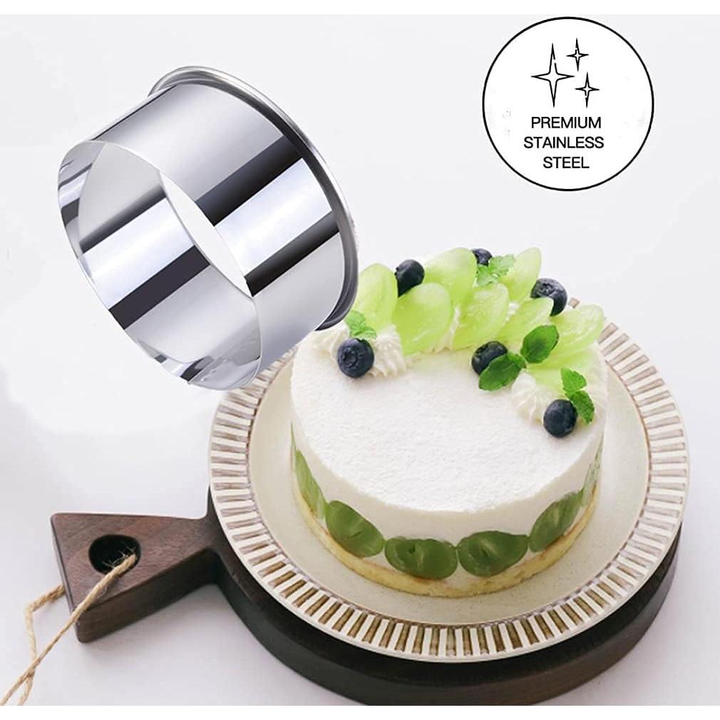 Juego de 5 Cortadores de Galletas Redondos KSPOWWIN Acero Inoxidable