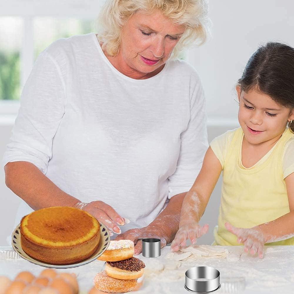 Juego de 5 Cortadores de Galletas Redondos KSPOWWIN Acero Inoxidable