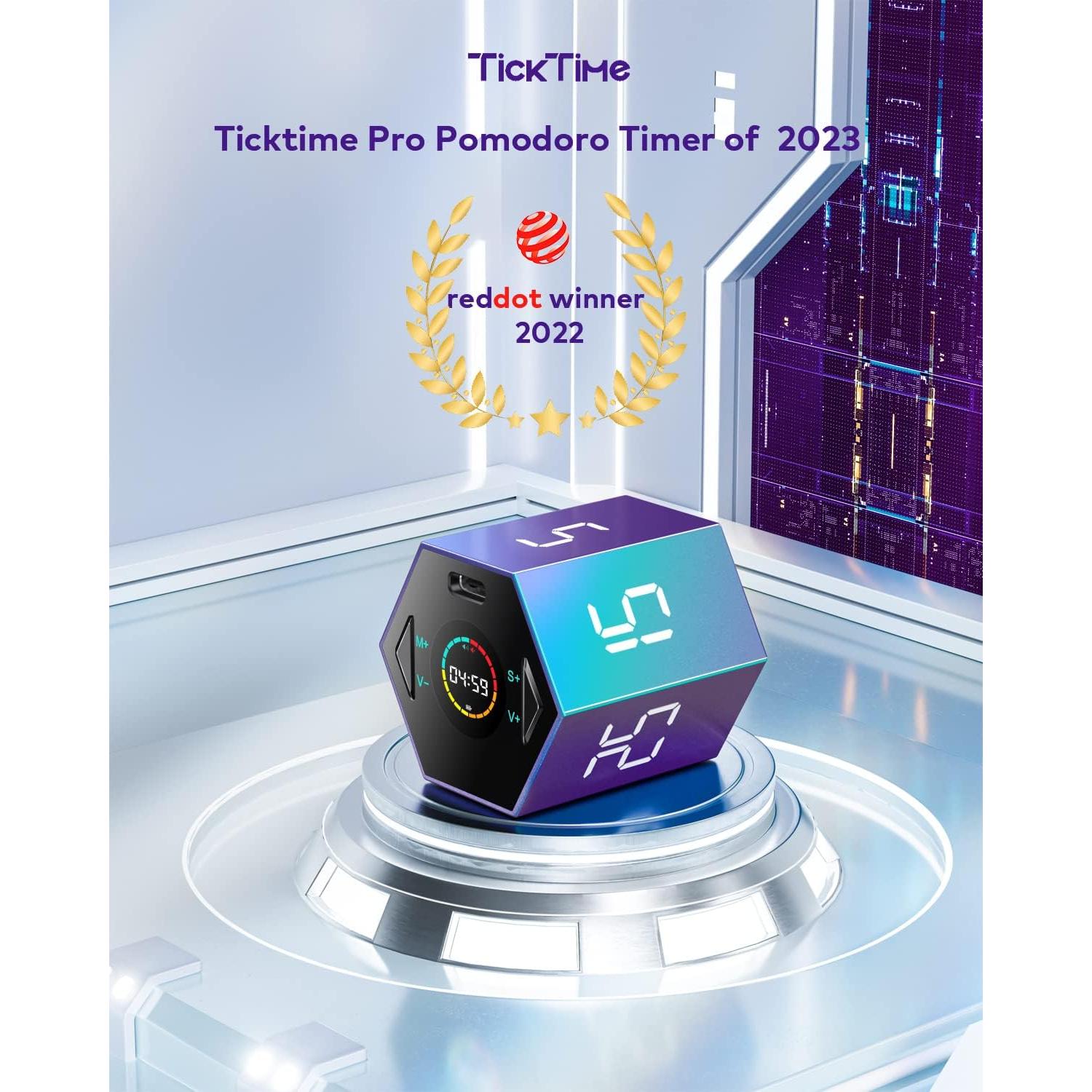 Temporizador Pomodoro PIHEN TK2-GR1 Violeta, 6 Modos, Recargable