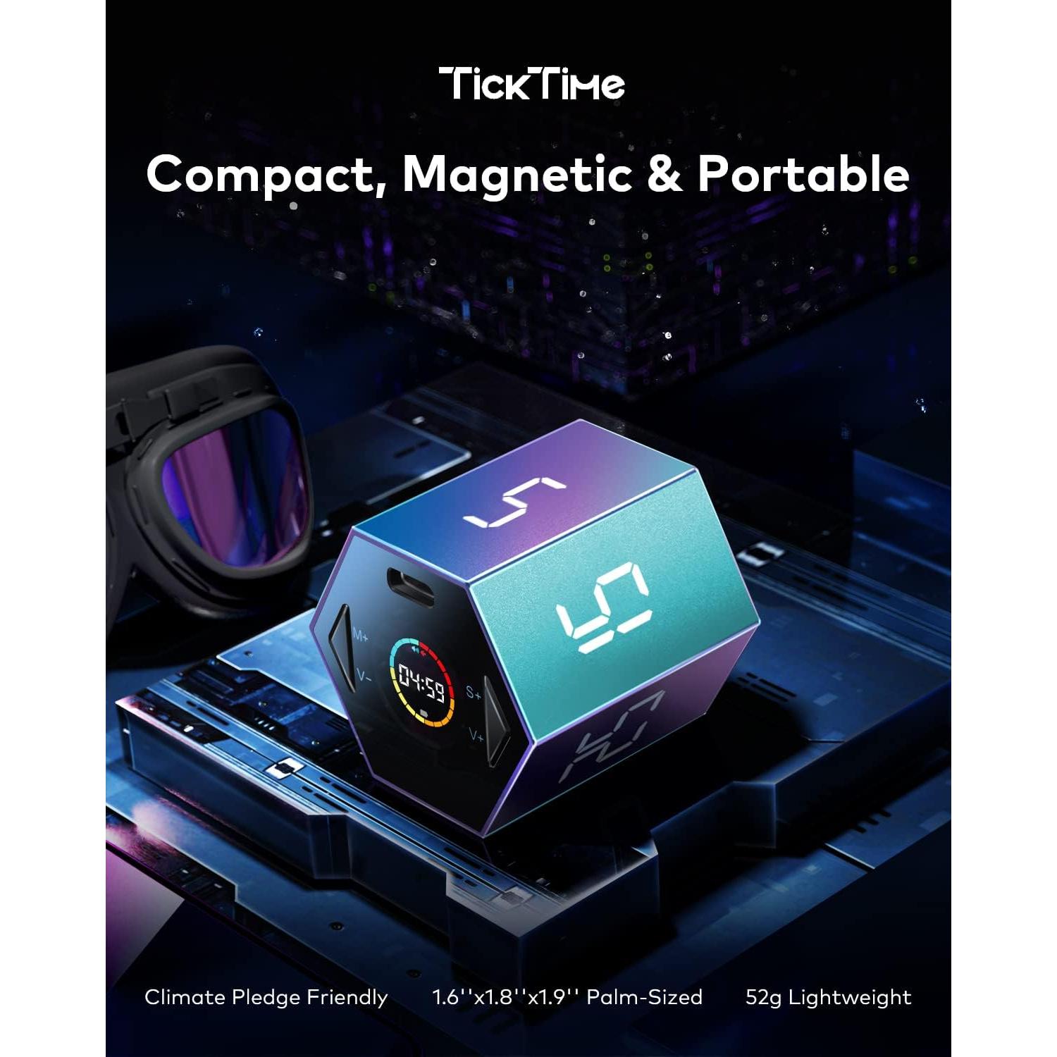 Temporizador Pomodoro PIHEN TK2-GR1 Violeta, 6 Modos, Recargable