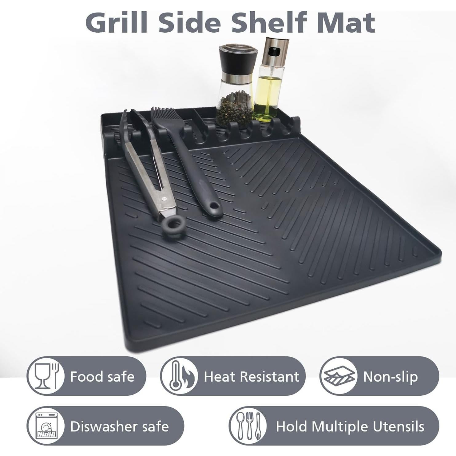 Alfombrilla de Silicona Ytuomzi para Estante Lateral BBQ 40.64x29.21cm