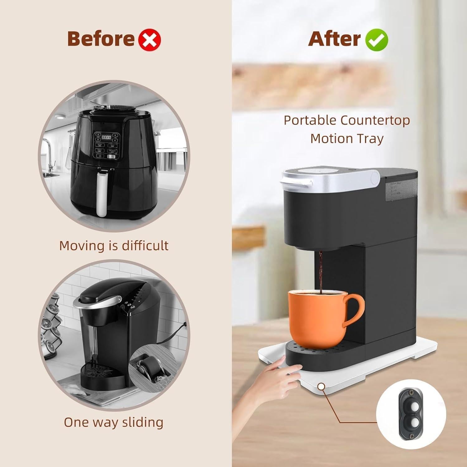 Bandeja Deslizante de Bambú 35.5x25.4cm para Cafetera GIASSVIO