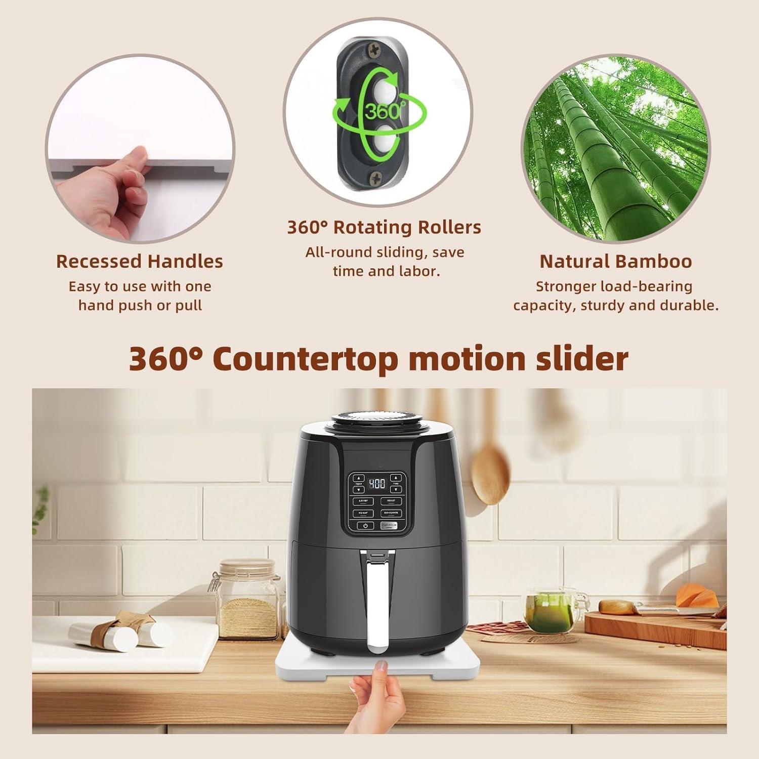 Bandeja Deslizante de Bambú 35.5x25.4cm para Cafetera GIASSVIO