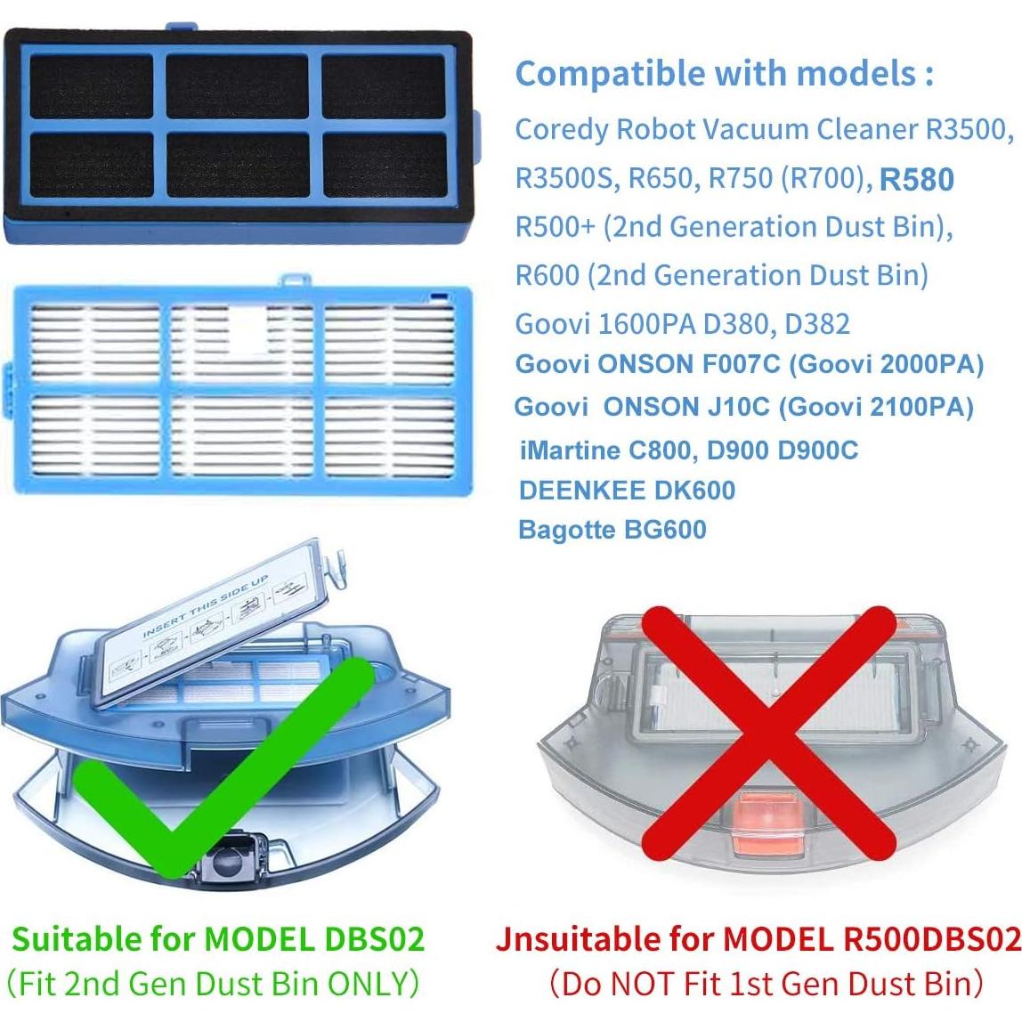 Accesorios de Repuesto LesinaVac para Robot Aspirador Goovi