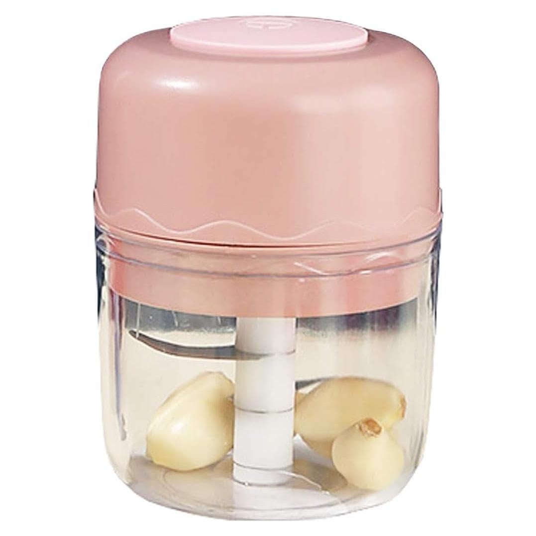 Mini Picadora Eléctrica UScarmen 250ml Rosa Cuchilla Acero