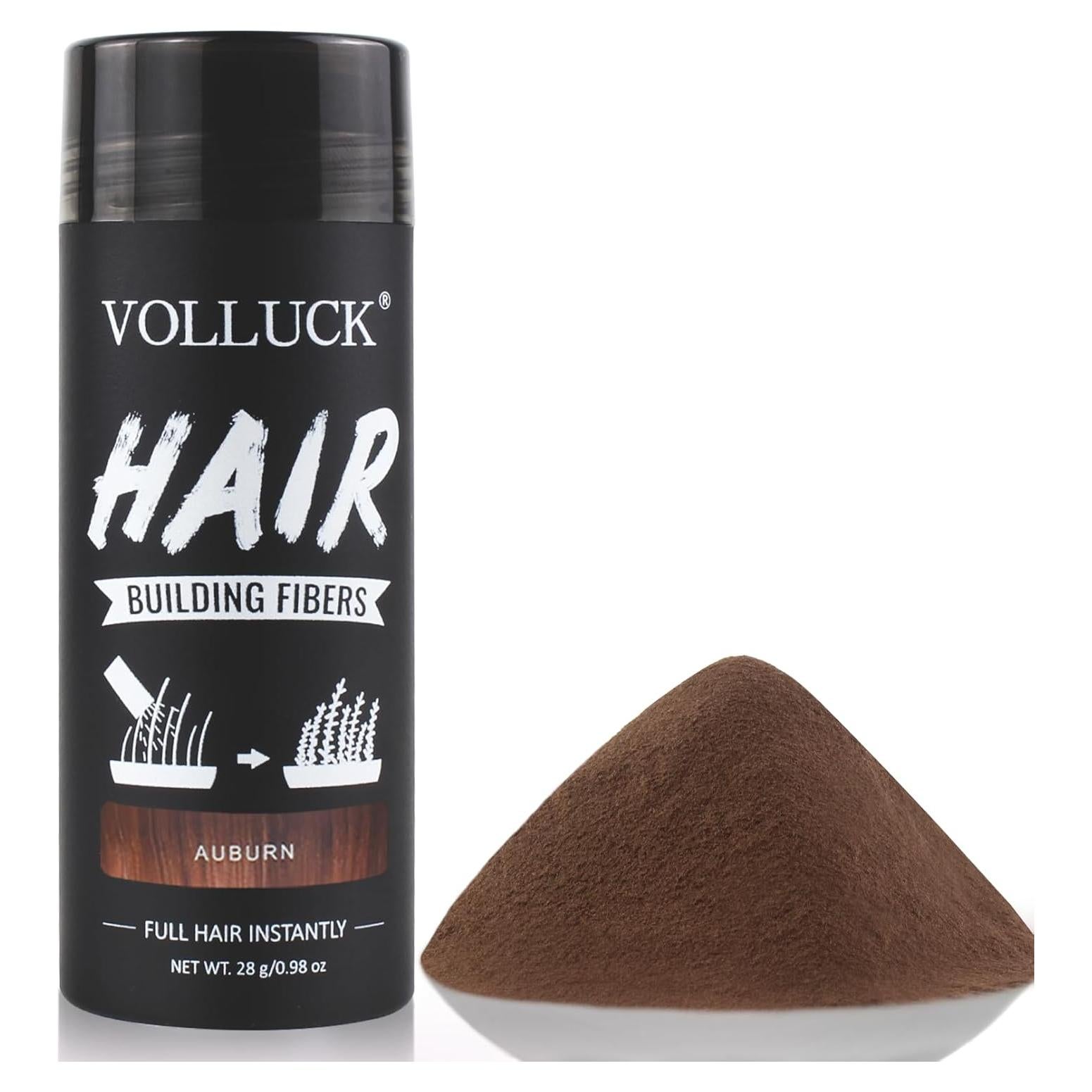 Fibras para Cabello VOLLUCK 28g Castaño Rojizo - Cobertura Instantánea