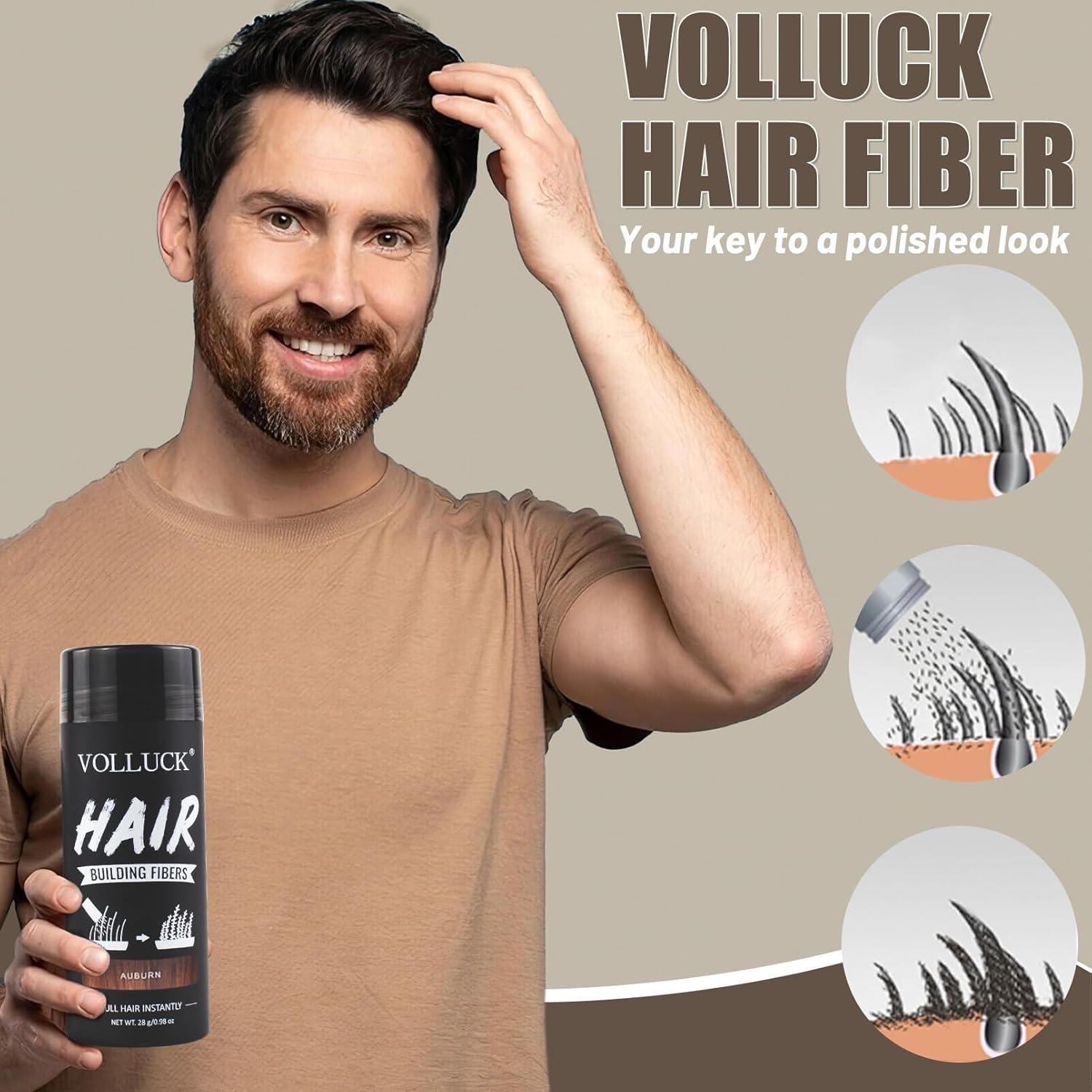 Fibras para Cabello VOLLUCK 28g Castaño Rojizo - Cobertura Instantánea