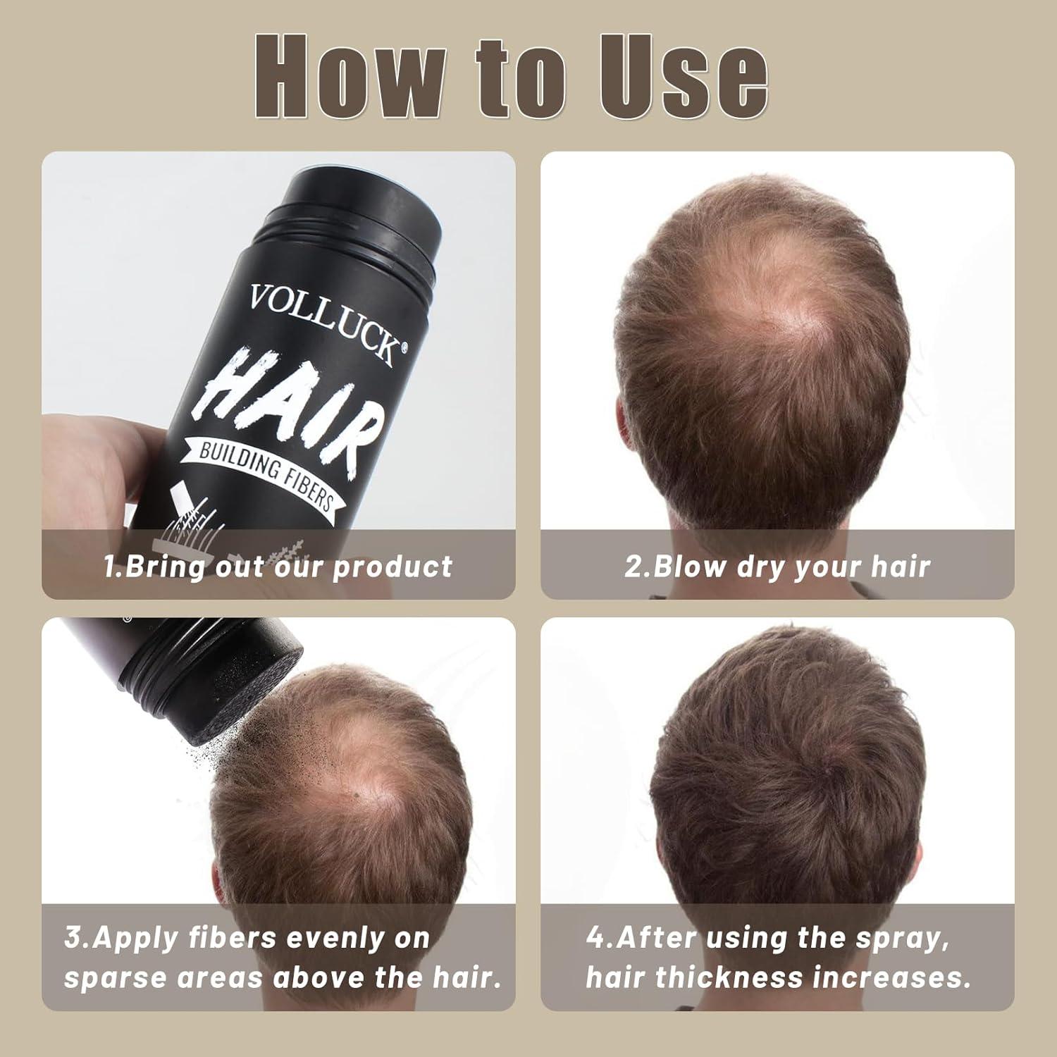 Fibras para Cabello VOLLUCK 28g Castaño Rojizo - Cobertura Instantánea