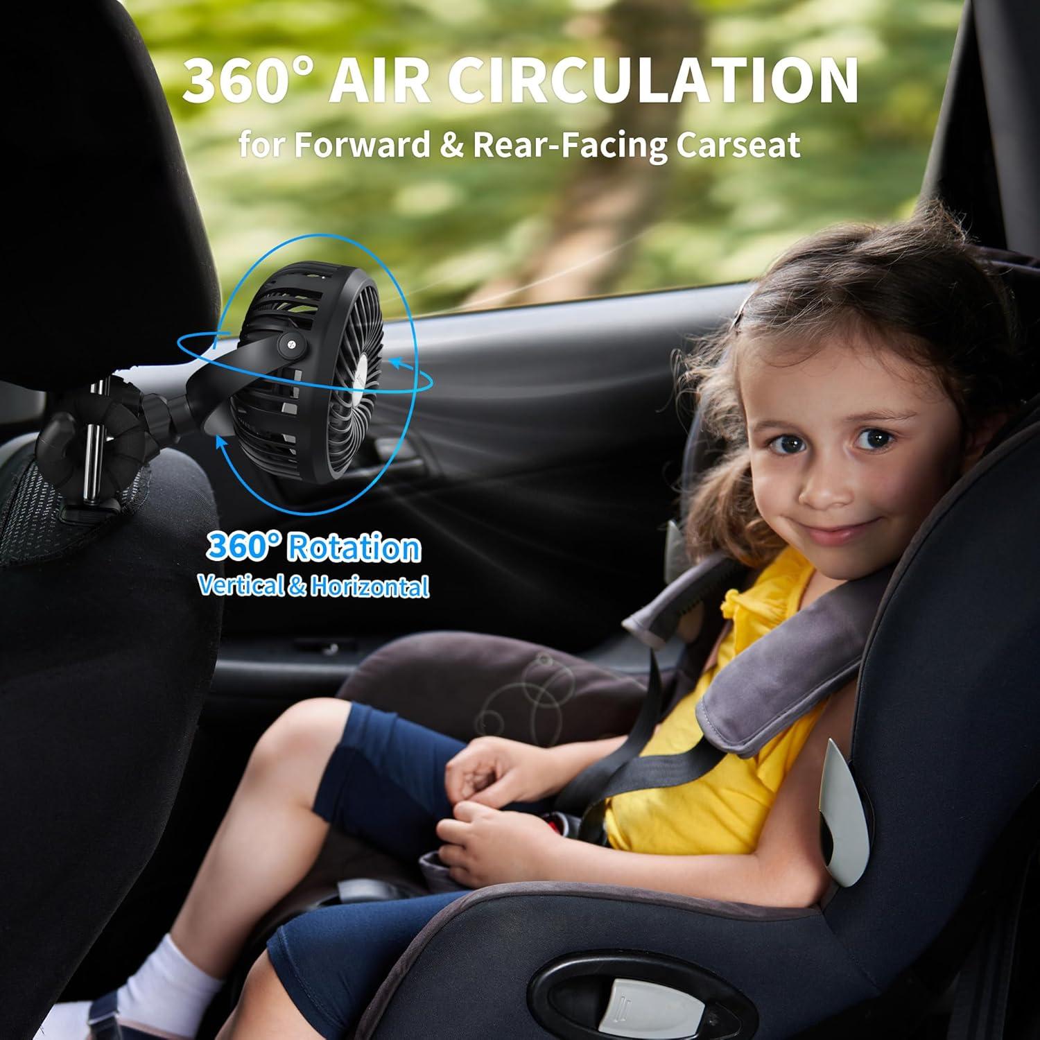 Ventilador de Cochecito AMACOOL D07 Recargable 3 Velocidades