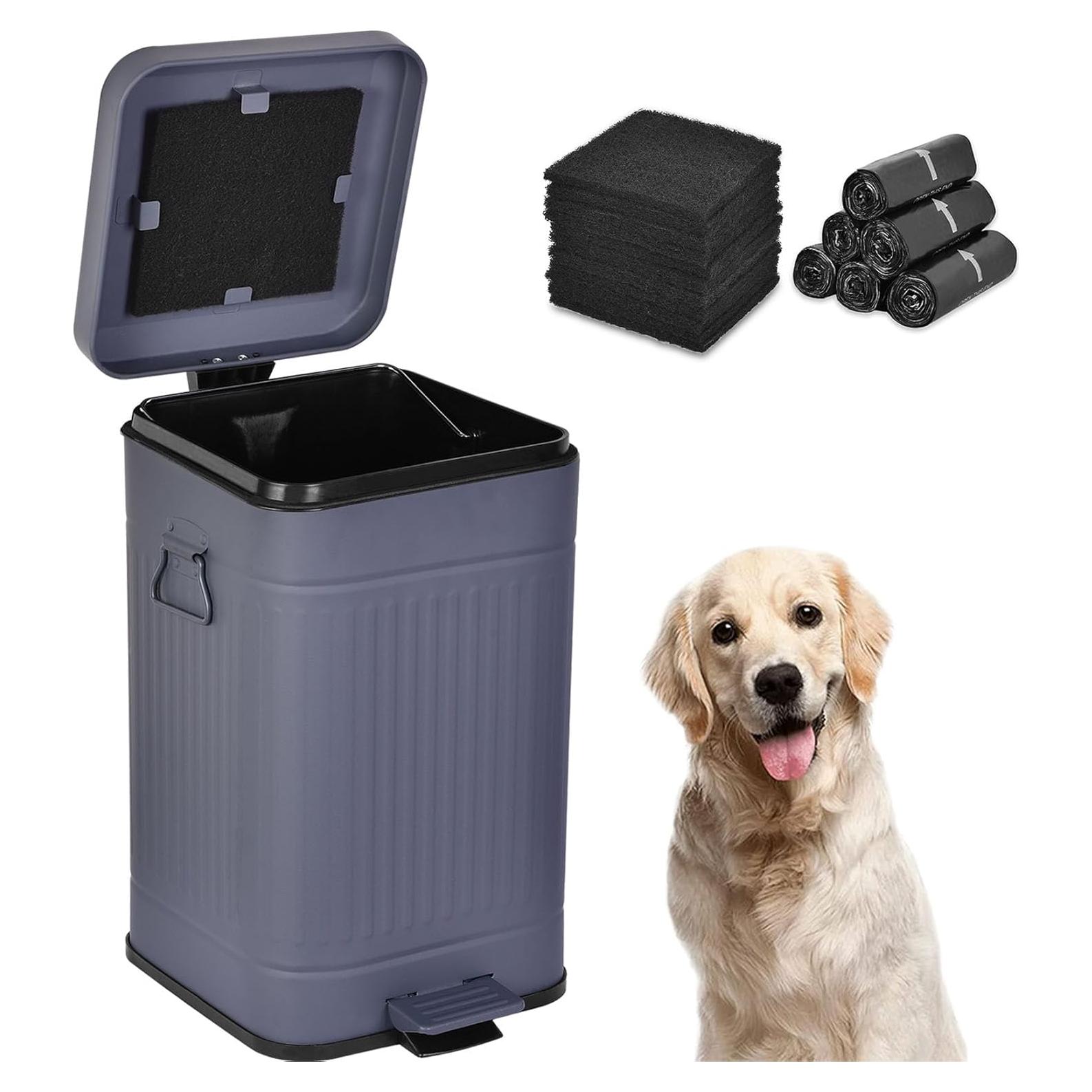 Cubo de Basura para Mascotas Umtiti 12L con Filtro y Tapa