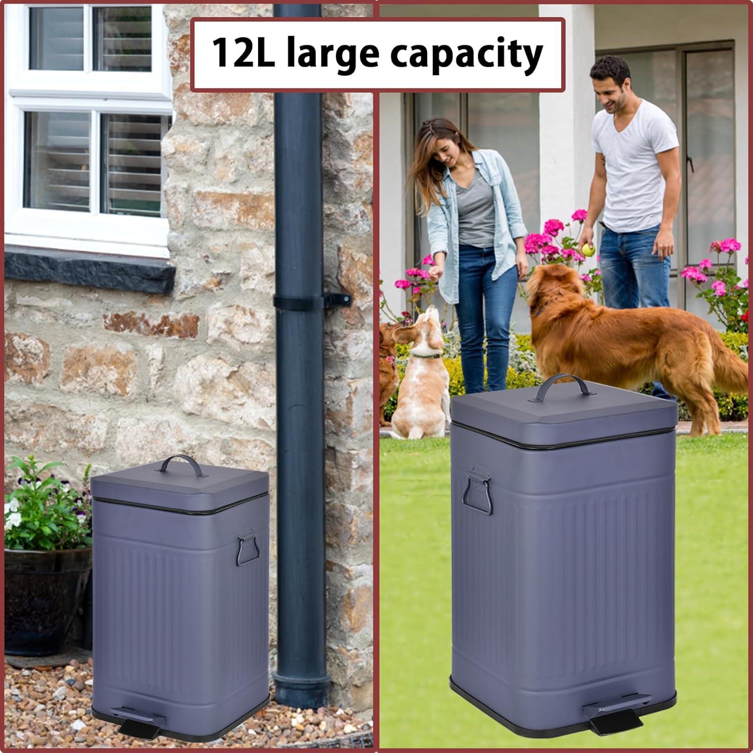 Cubo de Basura para Mascotas Umtiti 12L con Filtro y Tapa