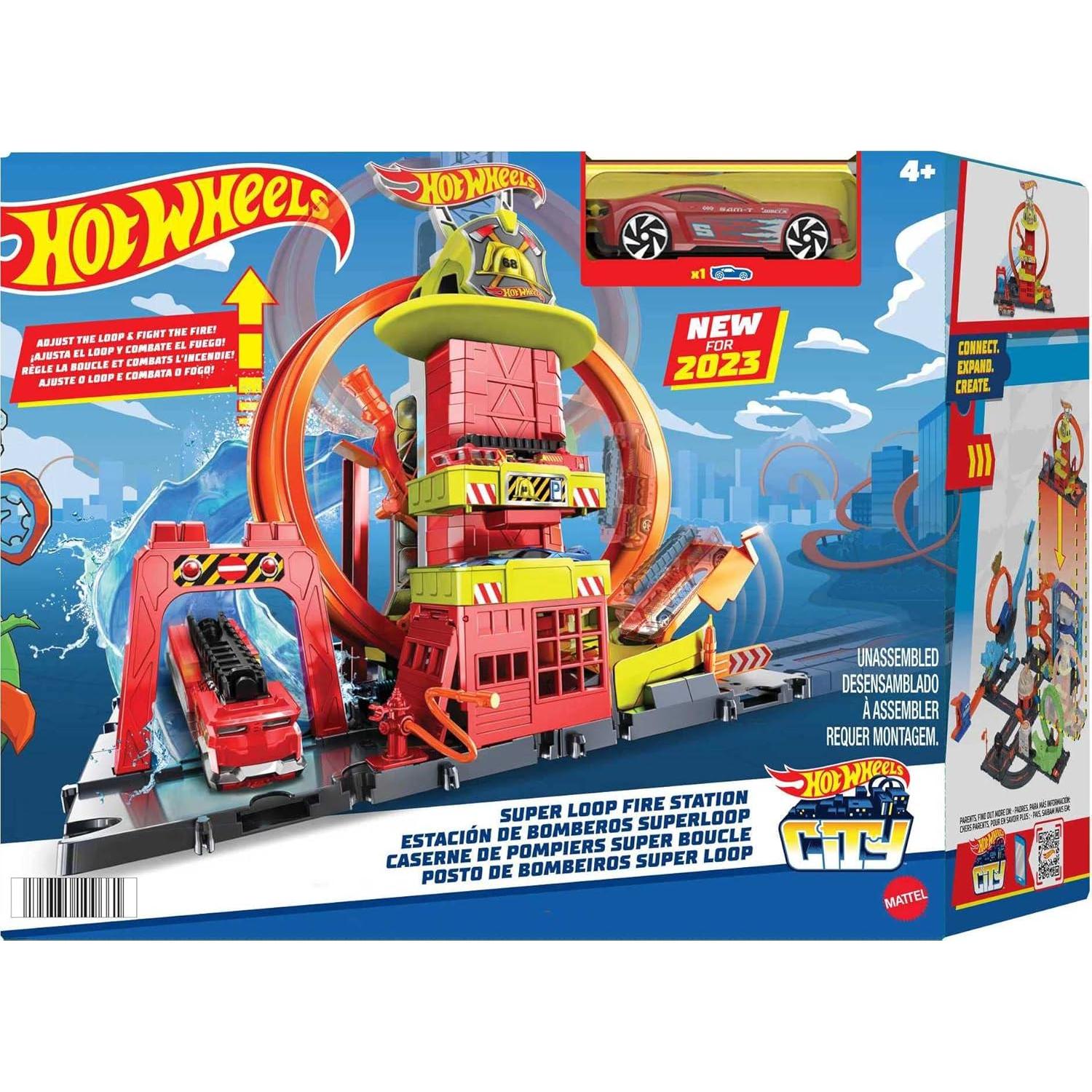 Juego de pista Hot Wheels City Estación Bomberos Super Loop