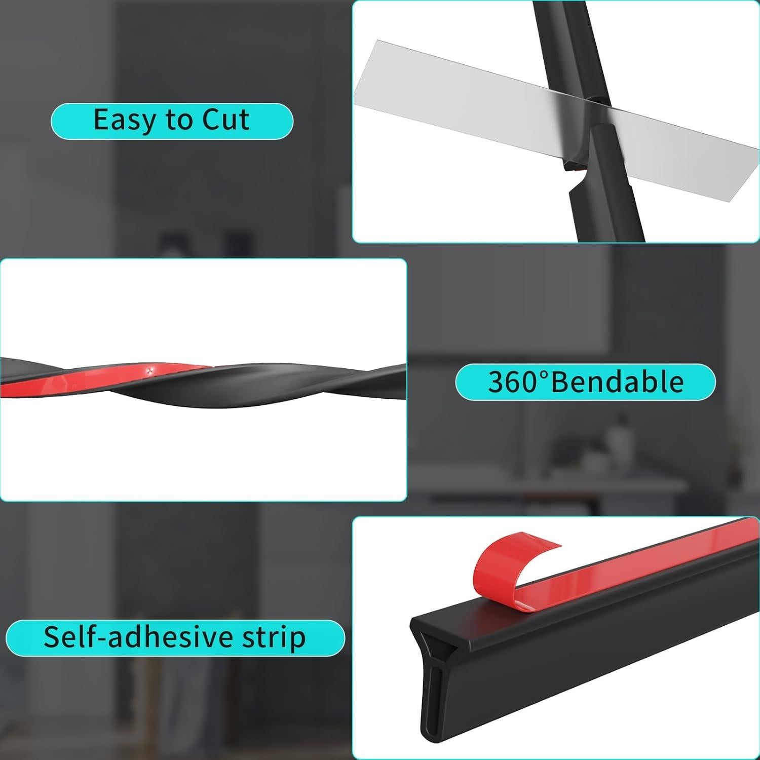 Umbral de Ducha Colapsable Hi-Na 1.5m Negro - Barrera de Agua