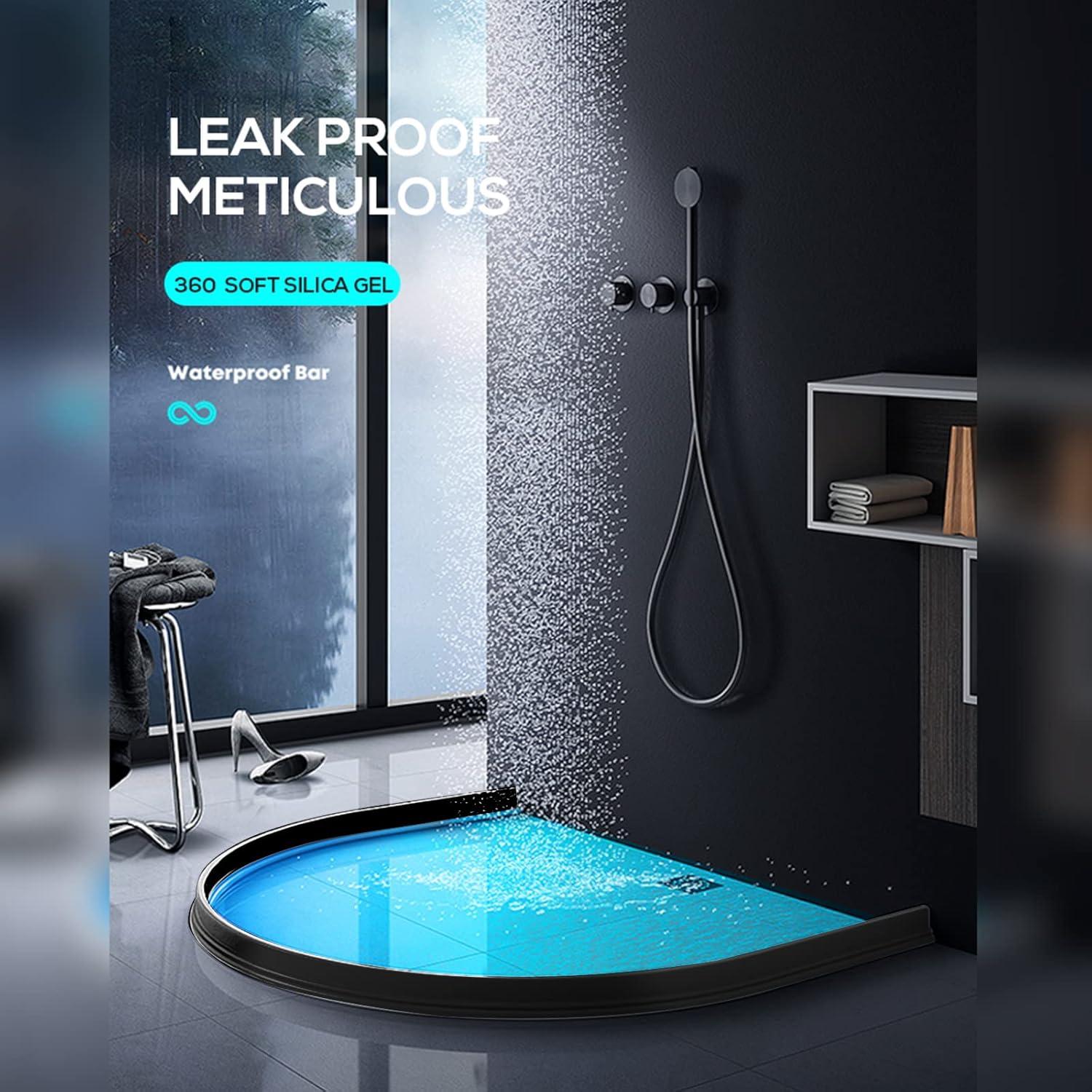 Umbral de Ducha Colapsable Hi-Na 1.5m Negro - Barrera de Agua