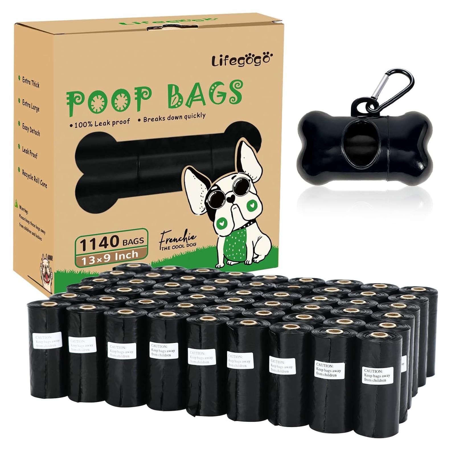 Bolsas de Excremento de Perro Lifegogo 1140 Bolsas Ecológicas