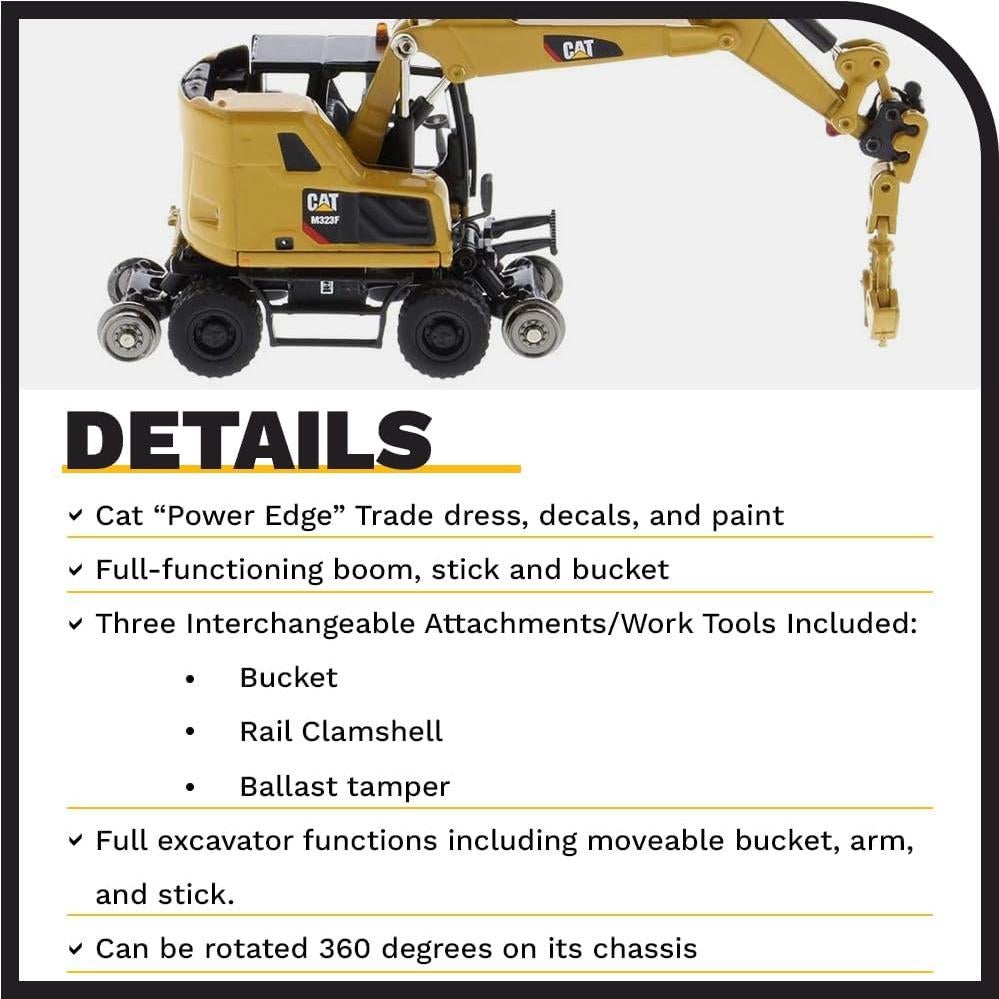 Excavadora sobre Ruedas Caterpillar M323F 1:87 con Herramientas