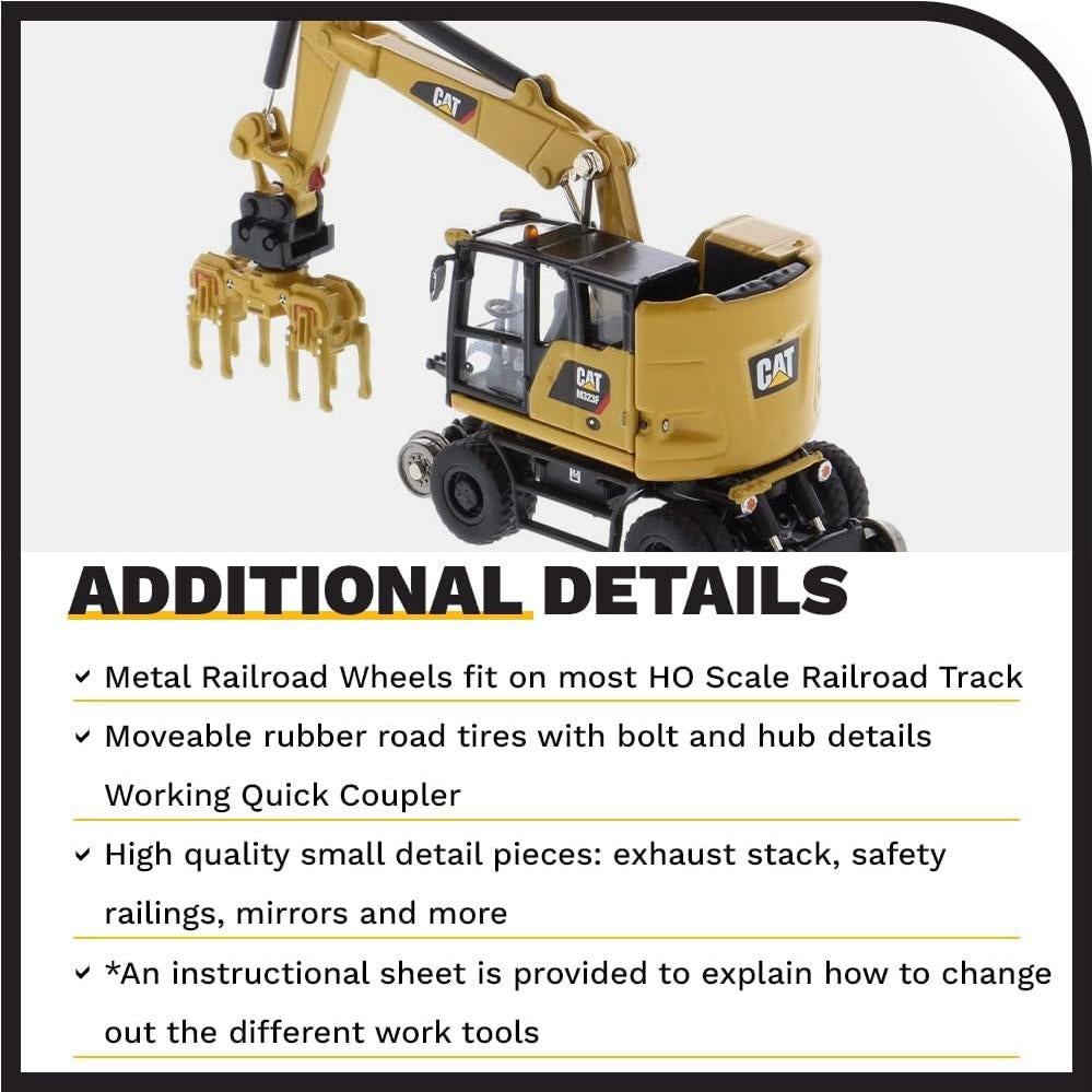 Excavadora sobre Ruedas Caterpillar M323F 1:87 con Herramientas