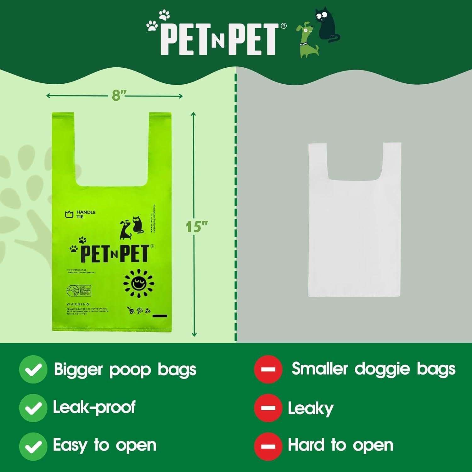 Bolsas de Poop para Perros E-GREEN 800 Cuentas Sin Fragancia