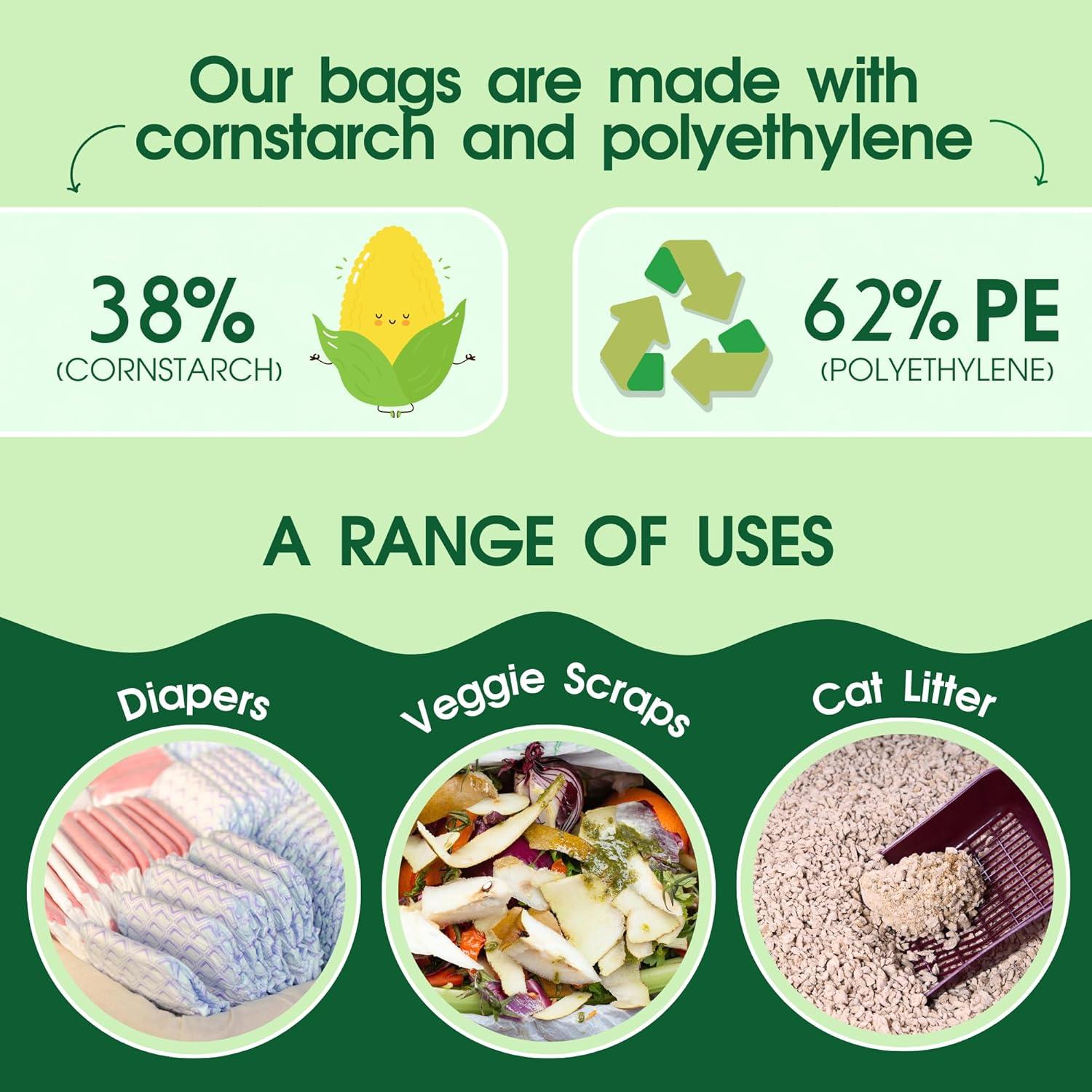 Bolsas de Poop para Perros E-GREEN 800 Cuentas Sin Fragancia