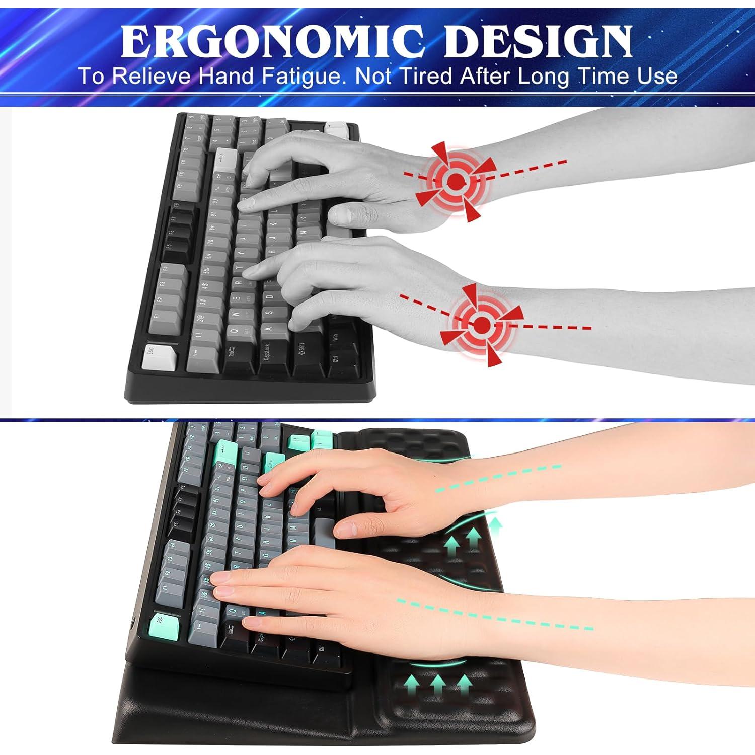 Soporte Ergonómico para Teclado VAIPI con Reposamuñecas - Negro