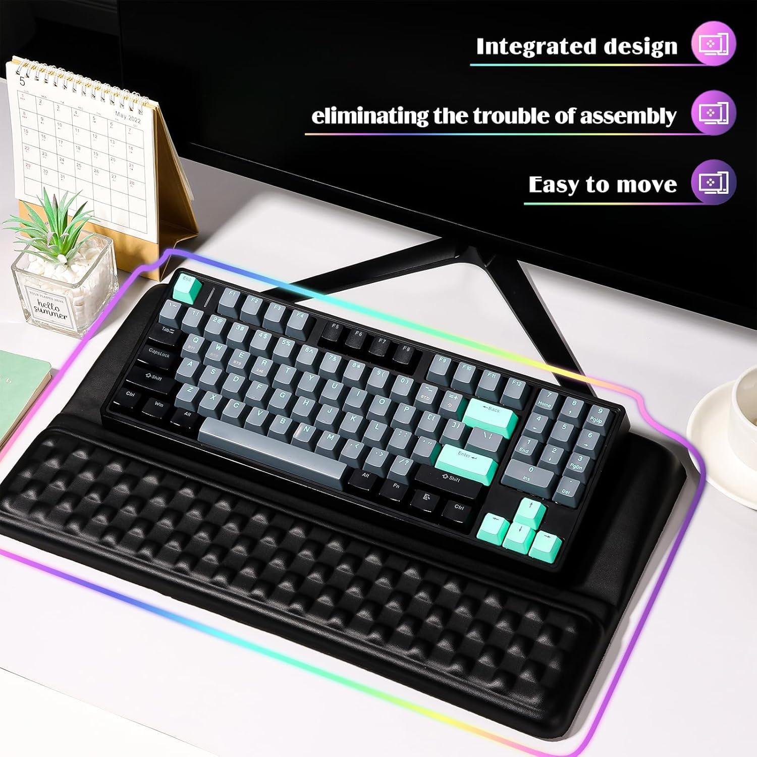 Soporte Ergonómico para Teclado VAIPI con Reposamuñecas - Negro